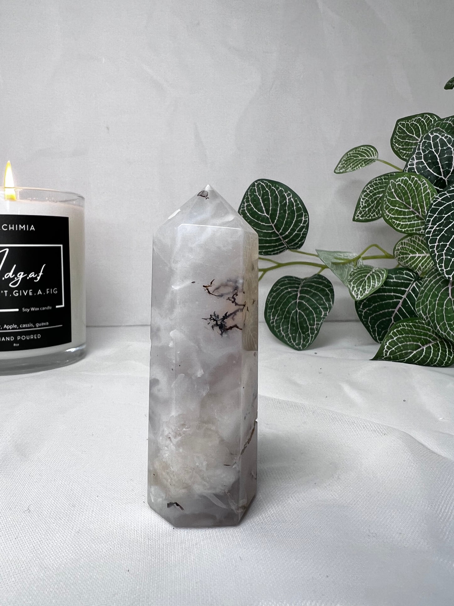 White Dendritic Agate