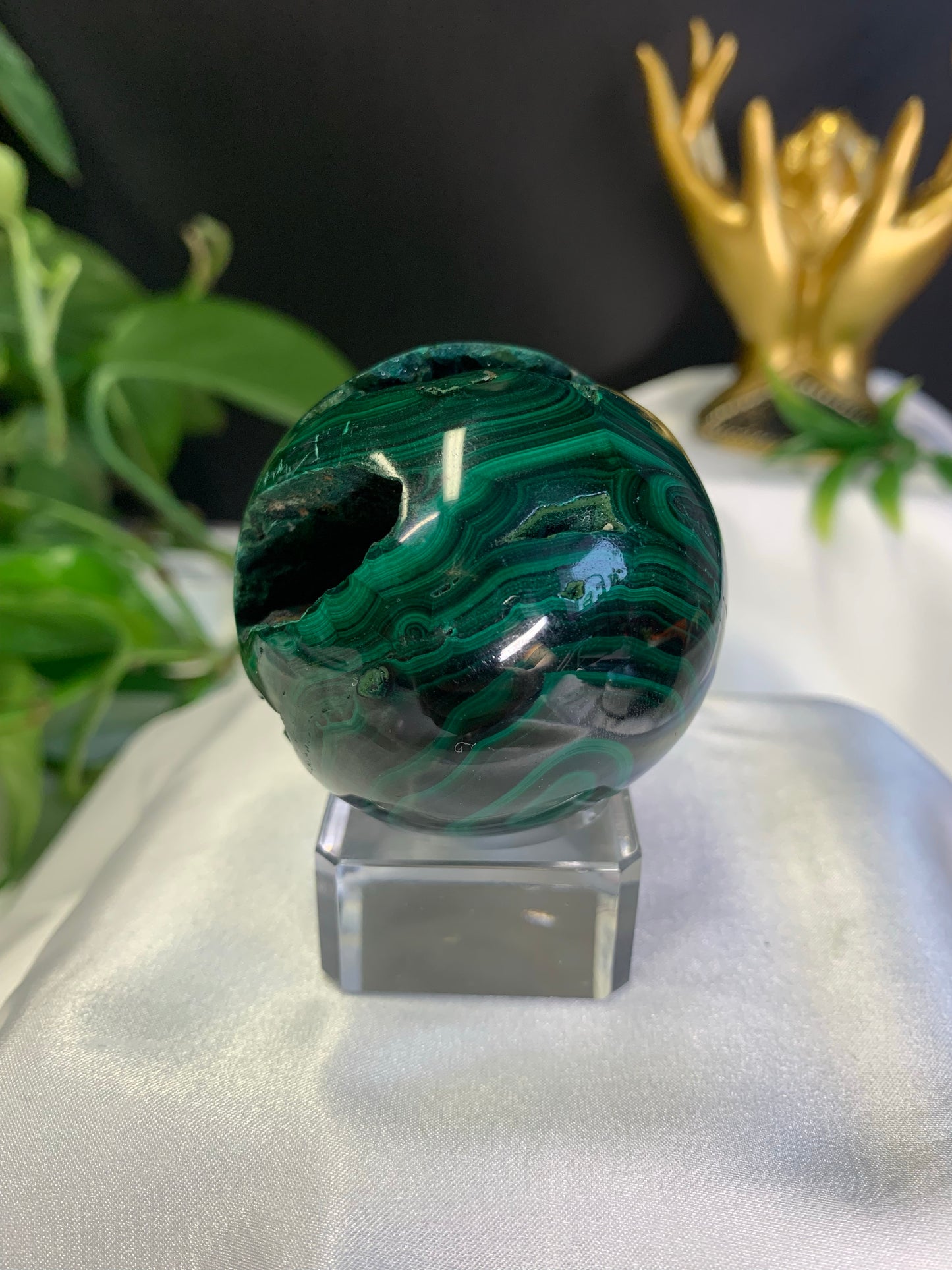 Malachite sphere 2.5” *RARE*