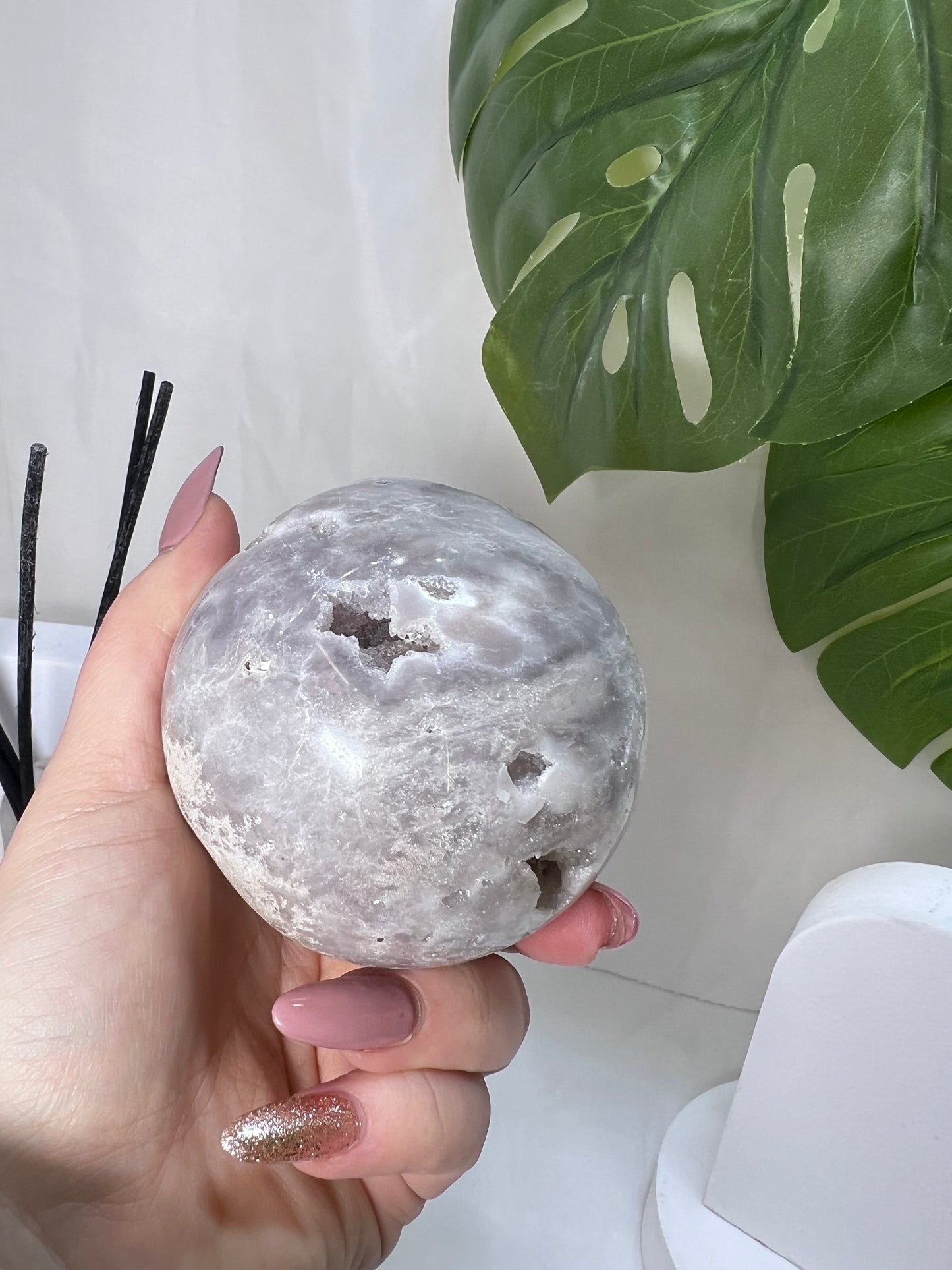 Flower Agate Amethyst Sphere *RARE*