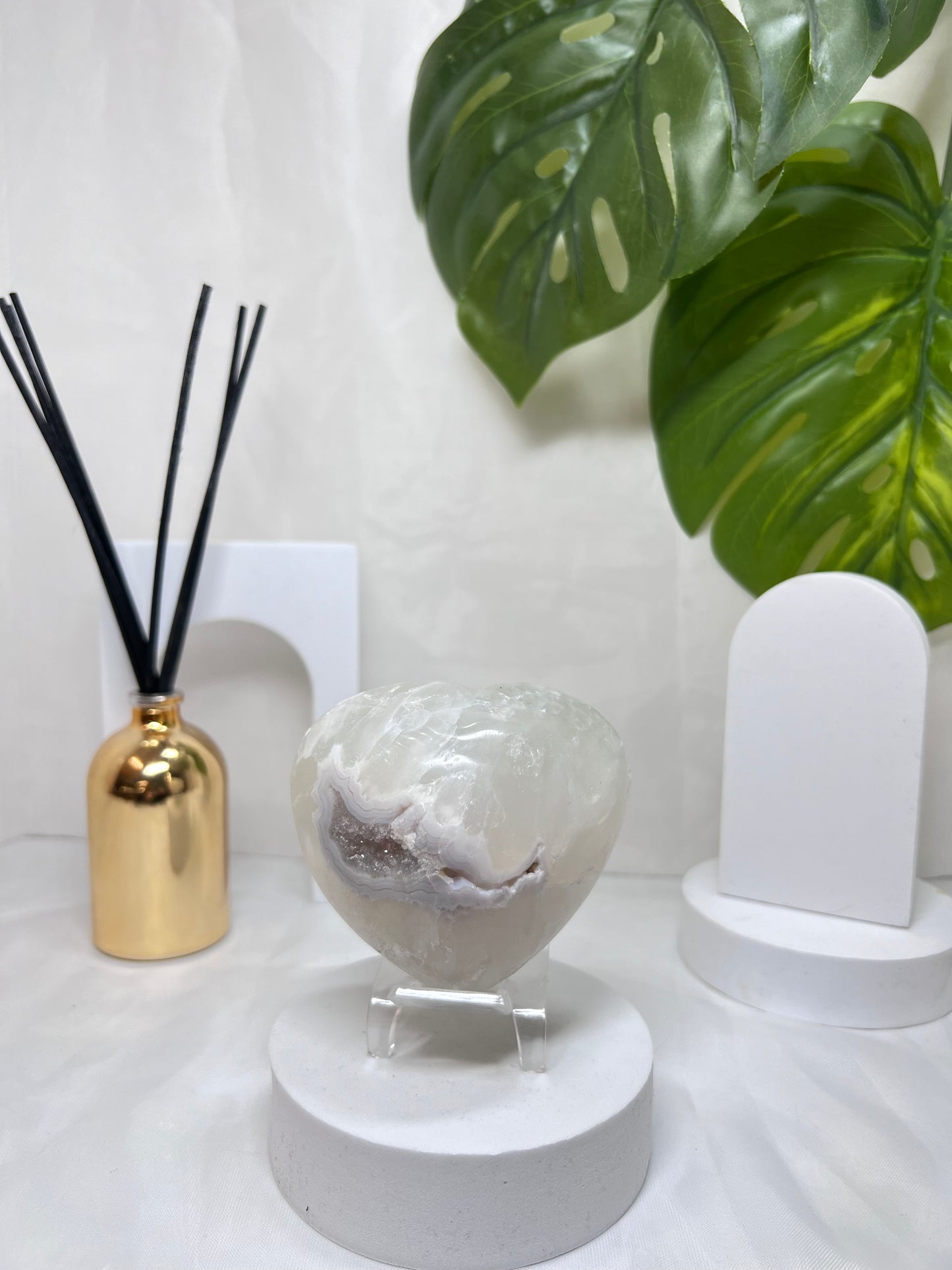 XXL Amethyst Agate Druzy Heart