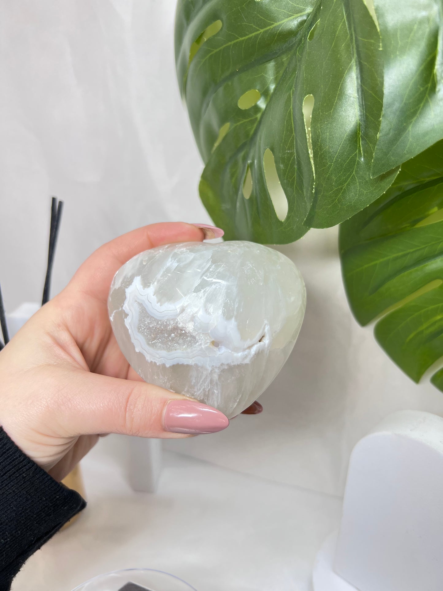 XXL Amethyst Agate Druzy Heart