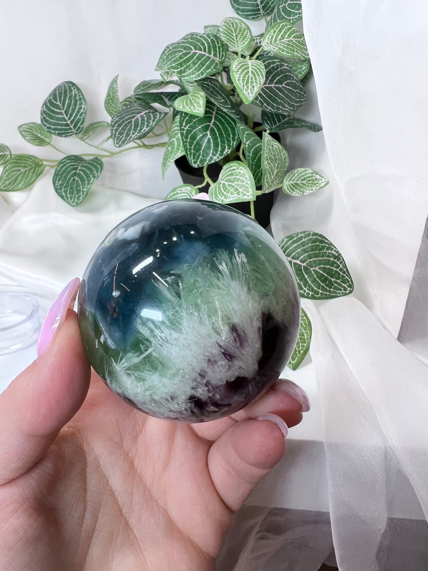 Snowflake Fluorite Sphere *RARE*