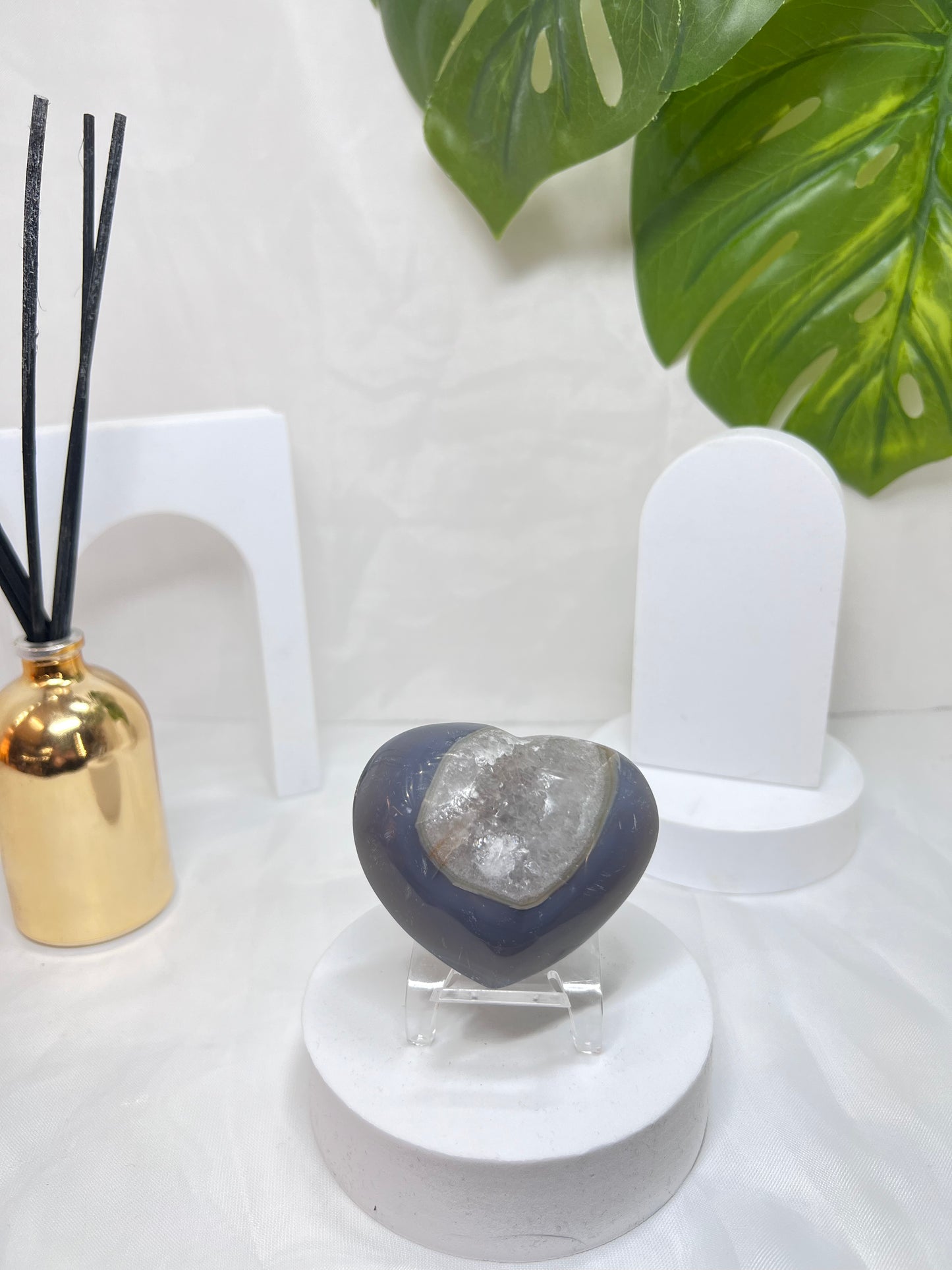 Amethyst Agate Druzy Heart