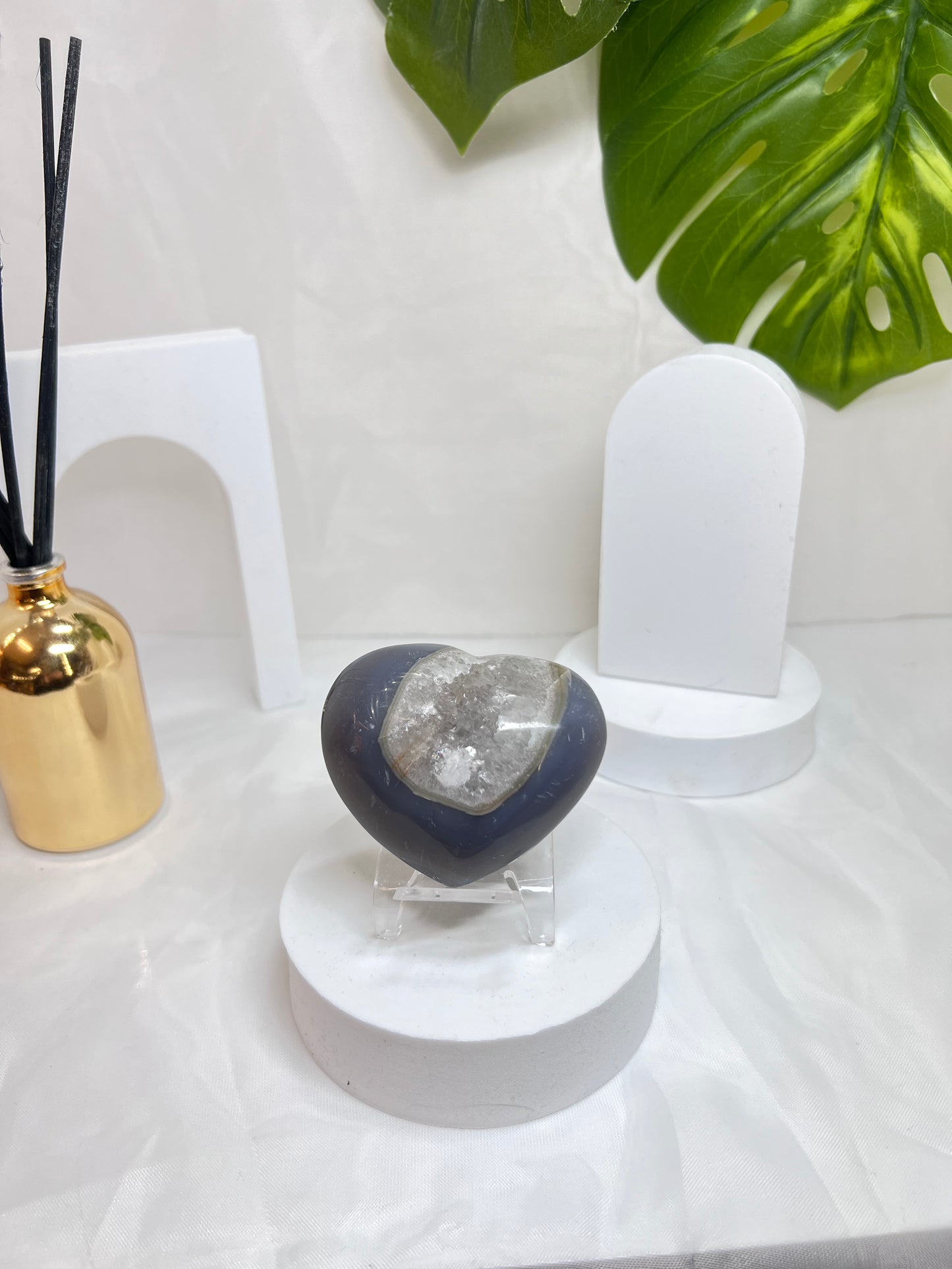 Amethyst Agate Druzy Heart