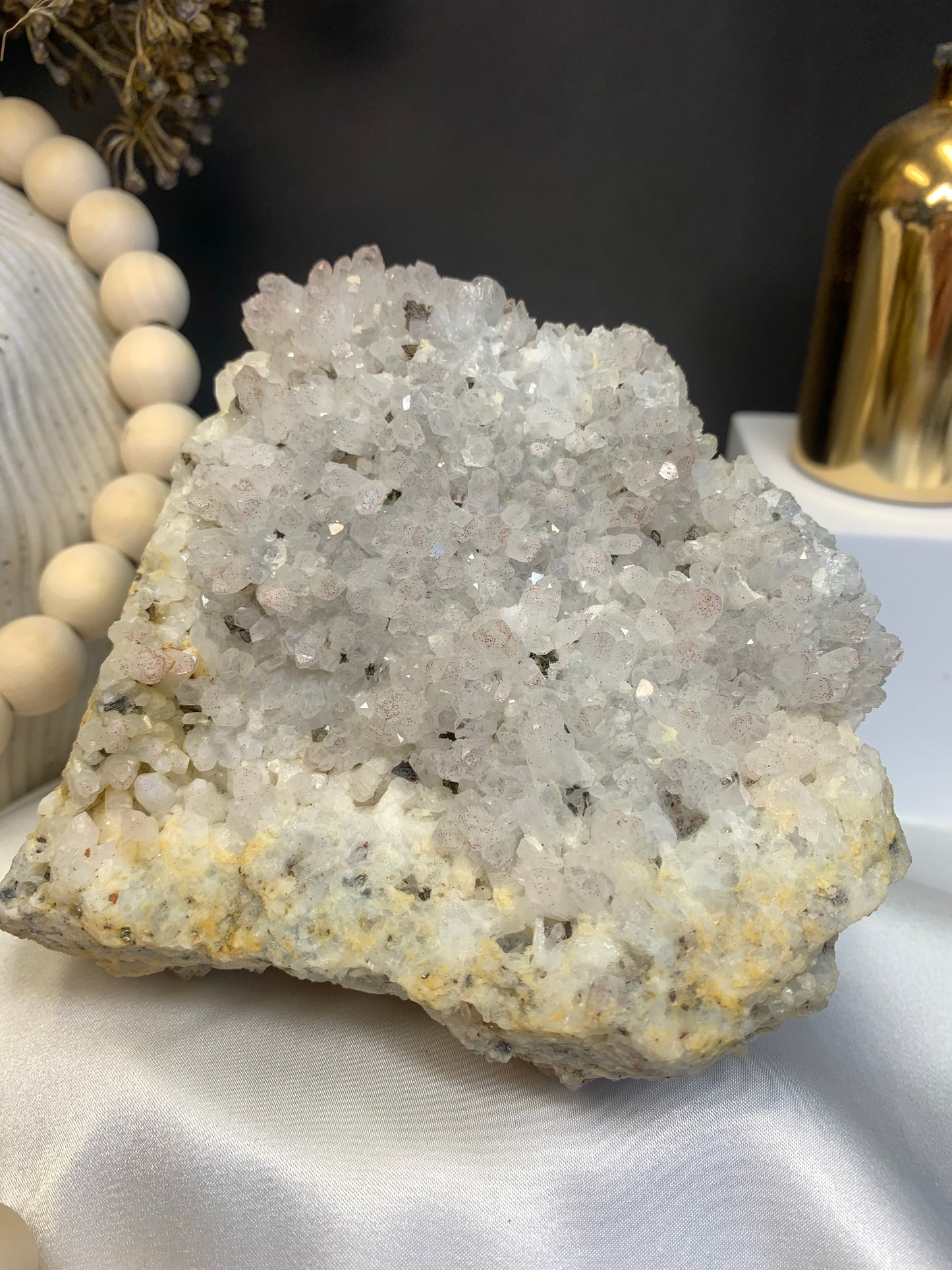 Clear quartz with pyrite