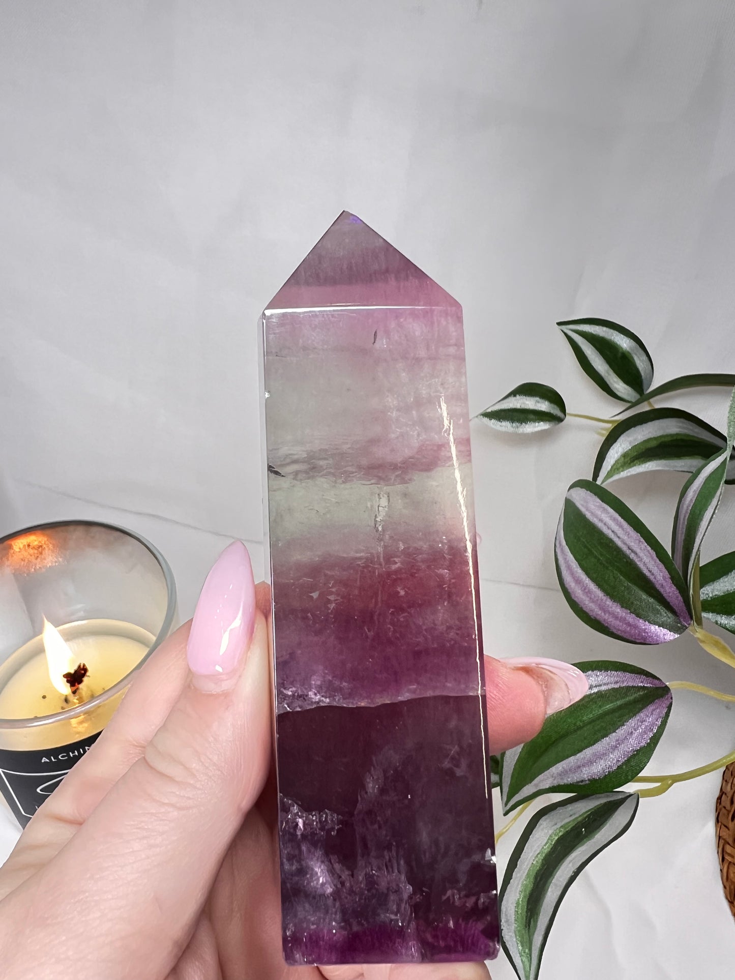 Watermelon Fluorite Tower