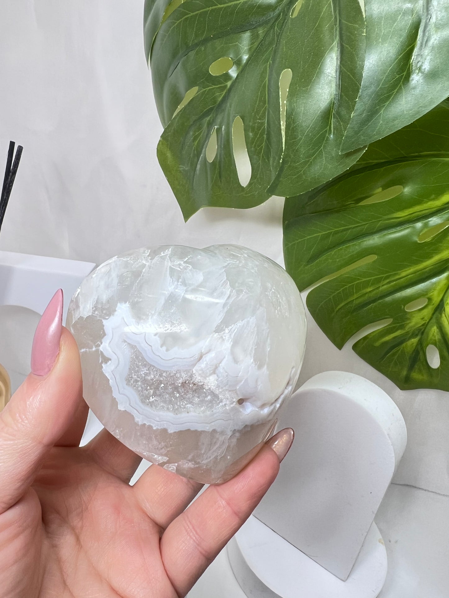 XXL Amethyst Agate Druzy Heart