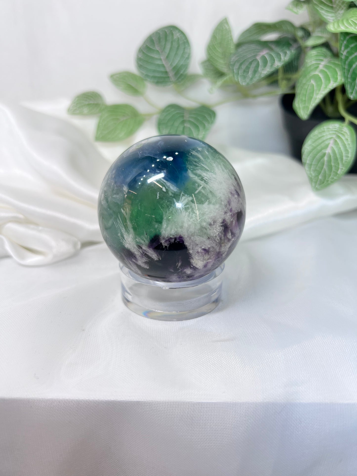 Snowflake Fluorite Sphere *RARE*