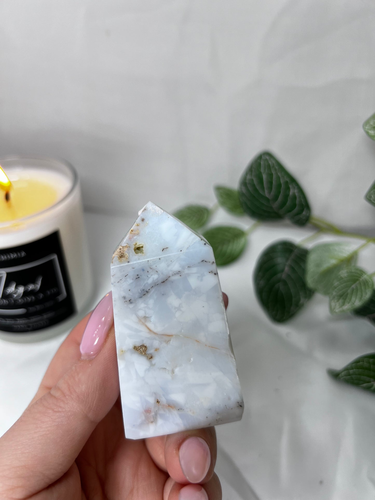 White Dendritic Agate Point