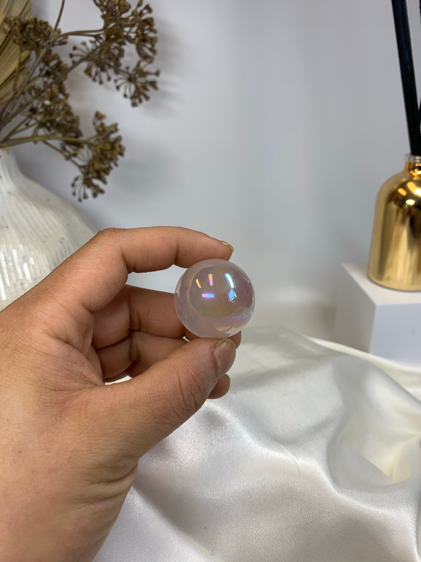 Rose quartz aura sphere small *RARE*