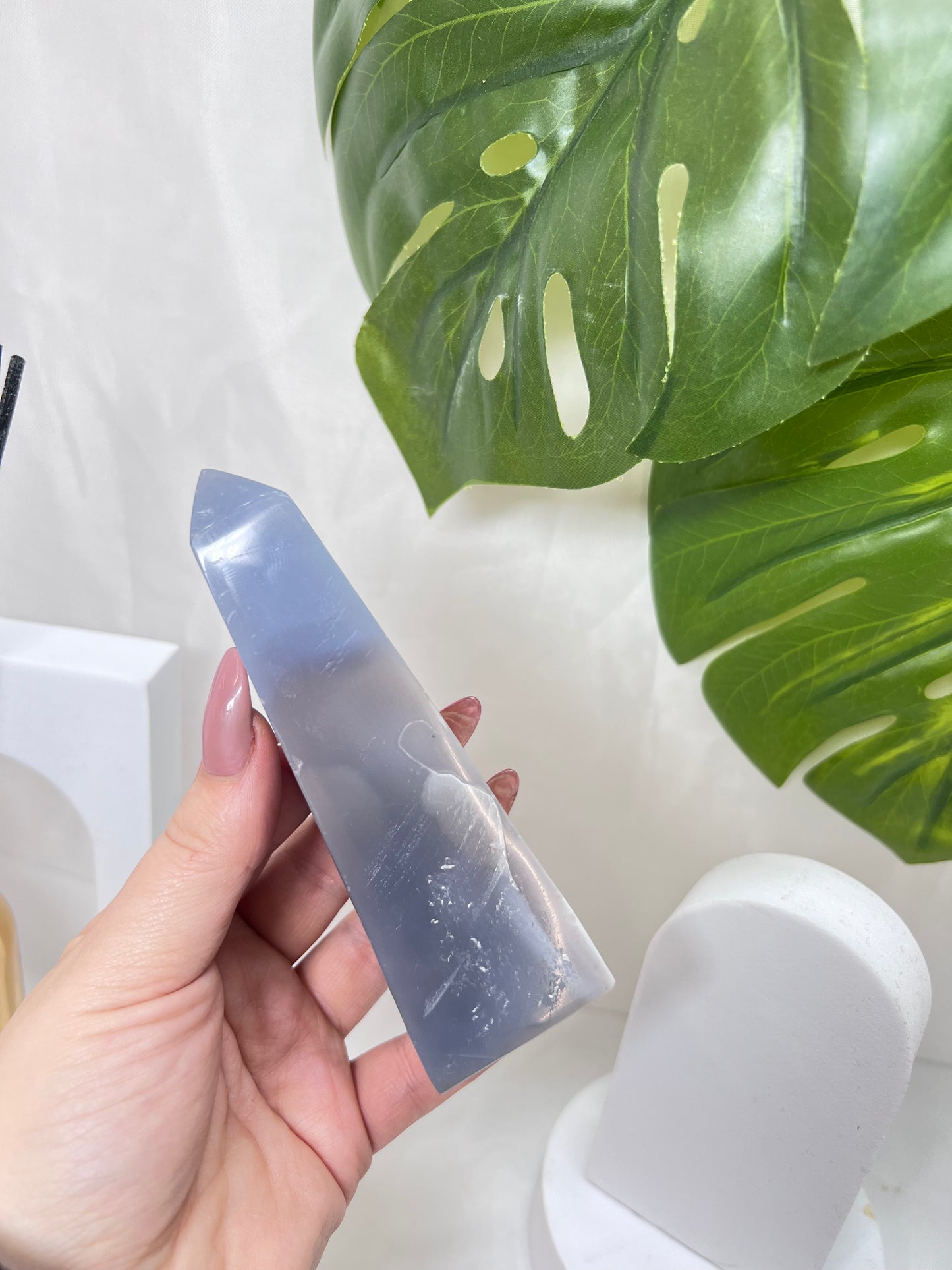 Blue Lace Agate with Druzy Amethyst *RARE*