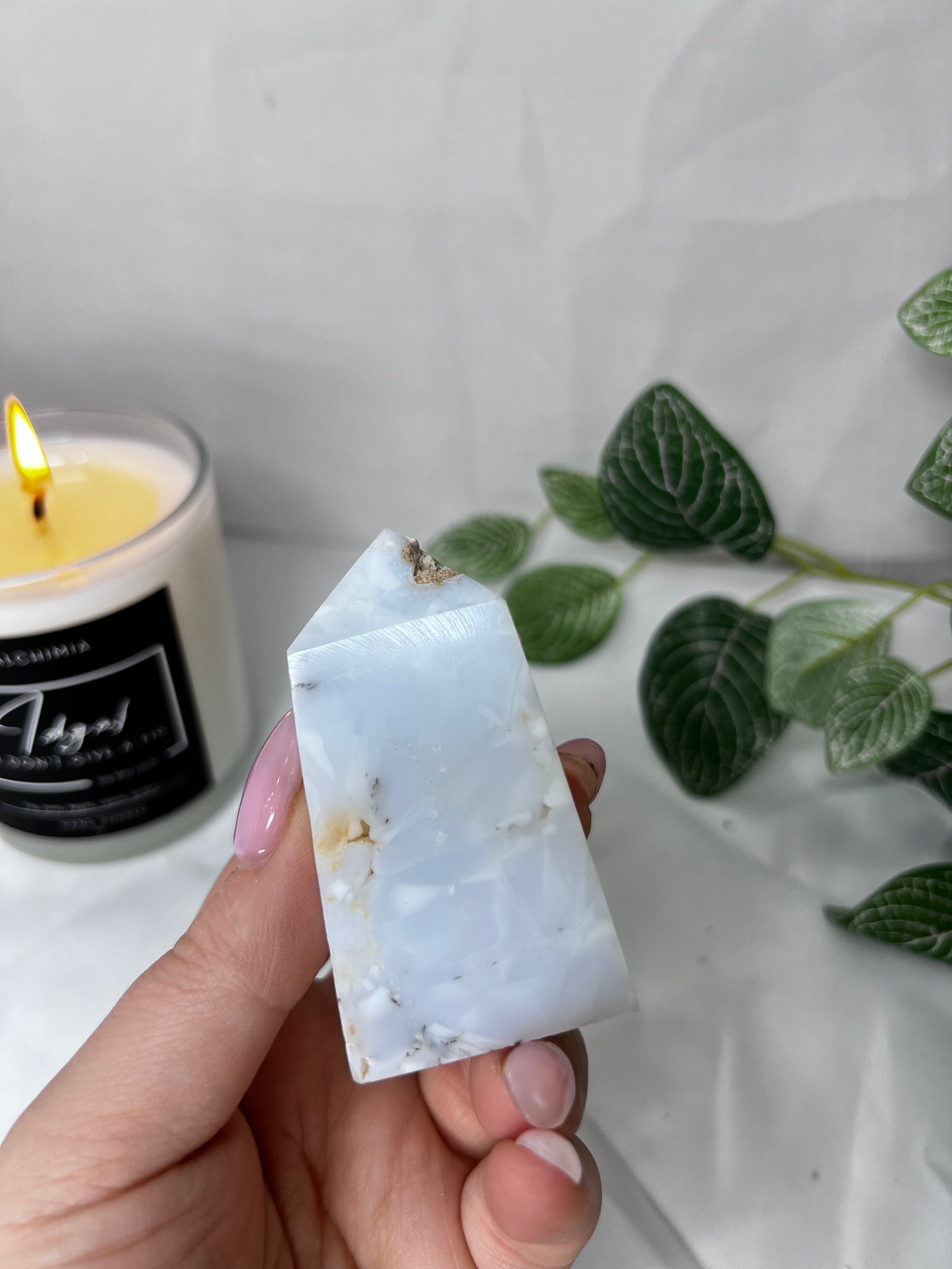 White Dendritic Agate Point