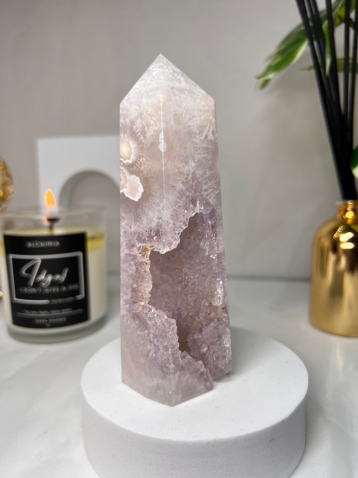 Amethyst Flower Agate Point