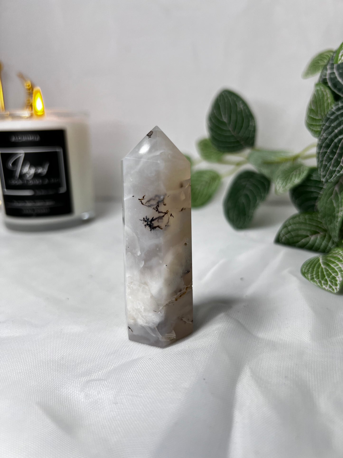 White Dendritic Agate