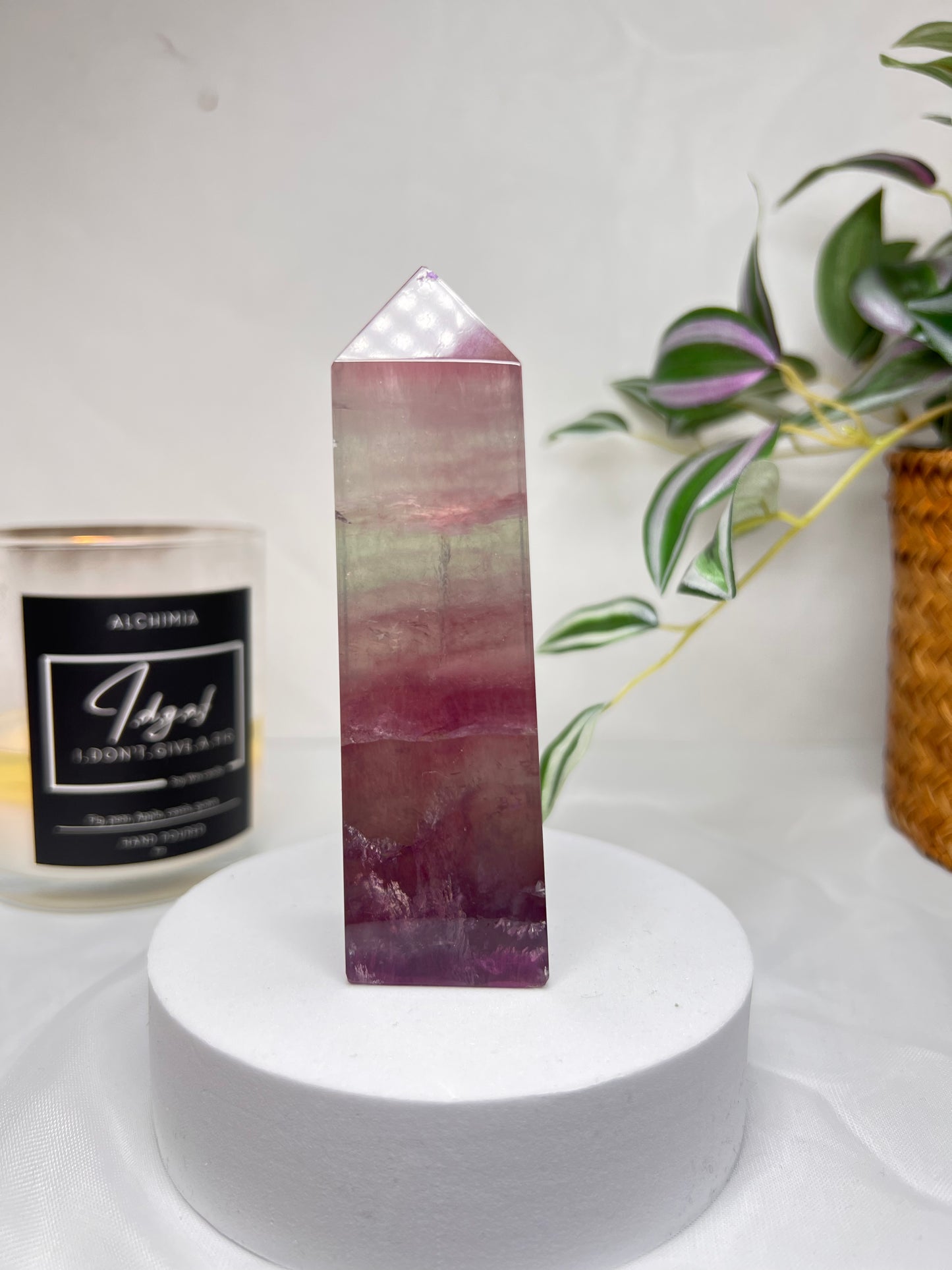 Watermelon Fluorite Tower