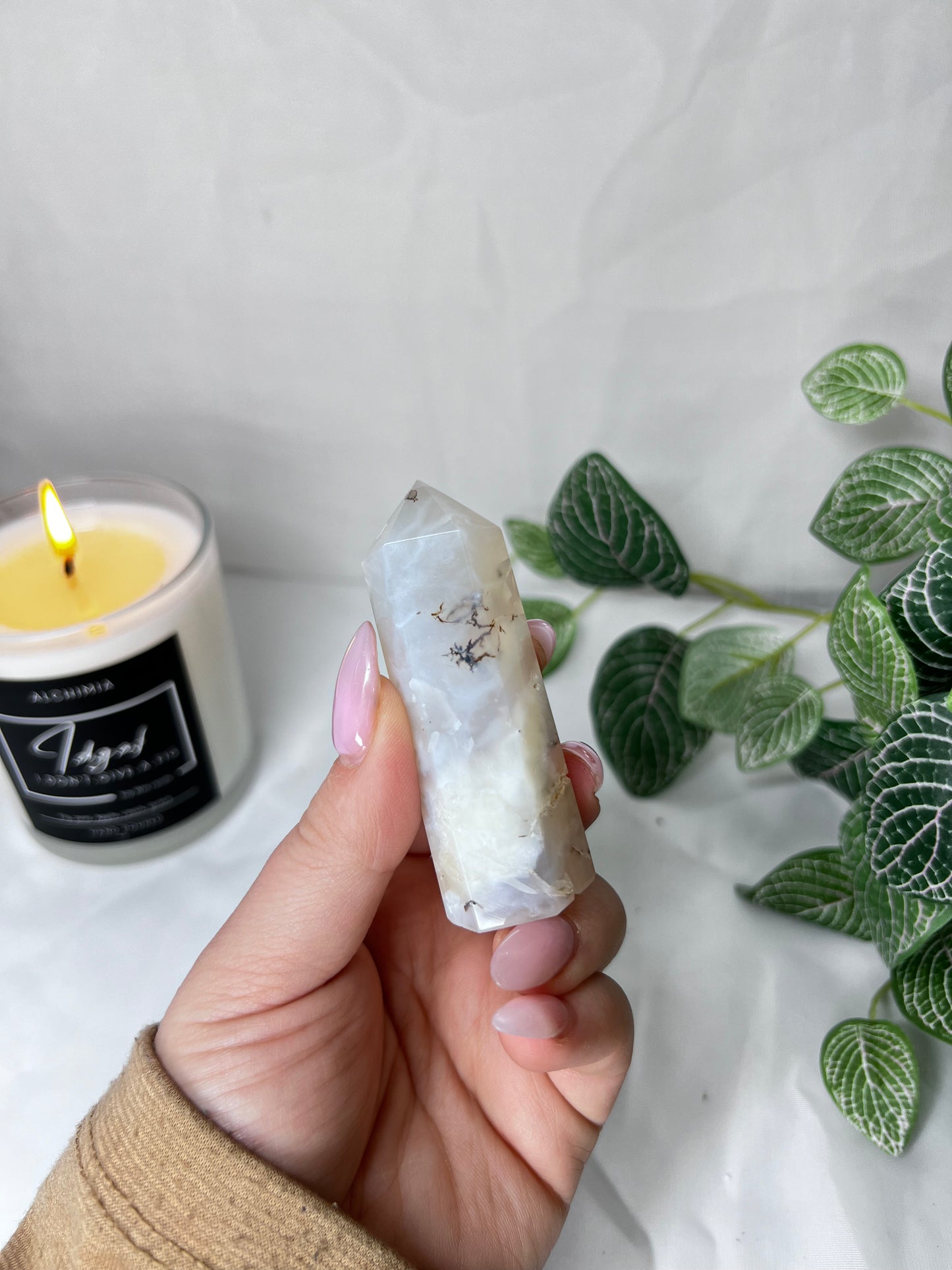 White Dendritic Agate