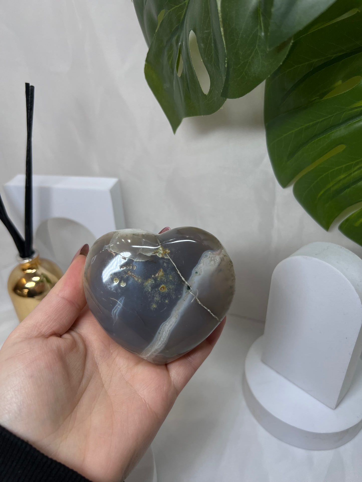 Amethyst Agate Druzy Heart