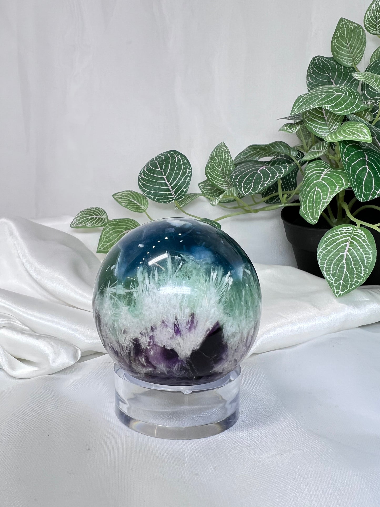 Snowflake Fluorite Sphere *RARE*