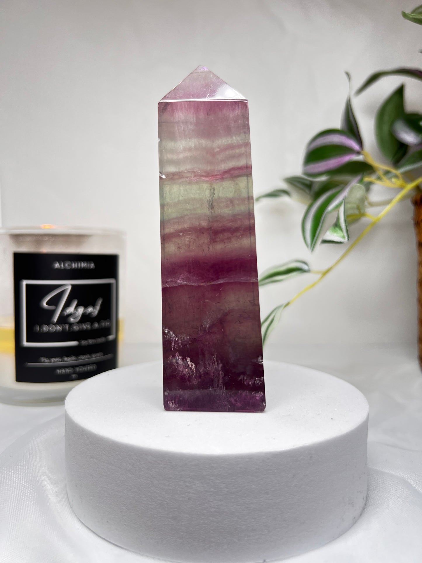 Watermelon Fluorite Tower