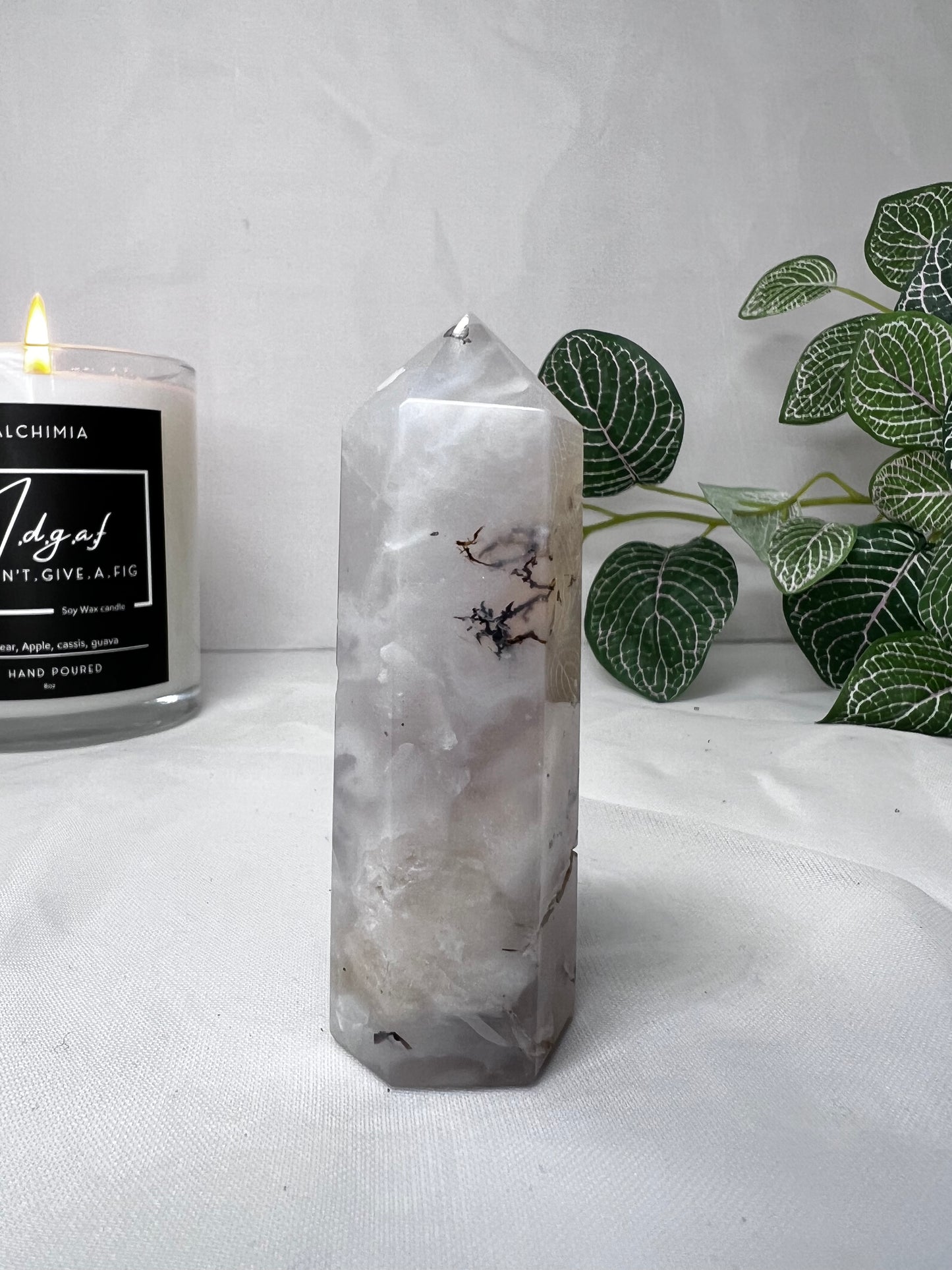 White Dendritic Agate
