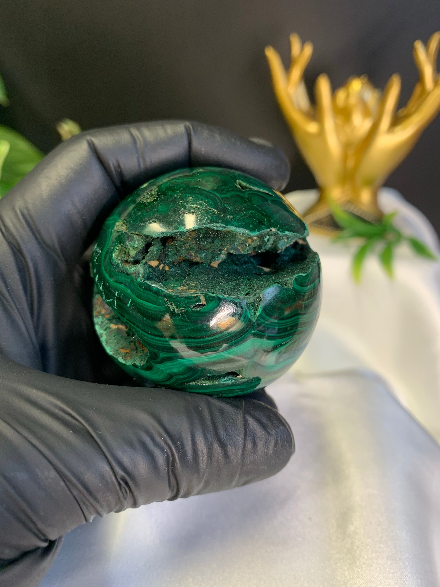 Malachite sphere 2.5” *RARE*
