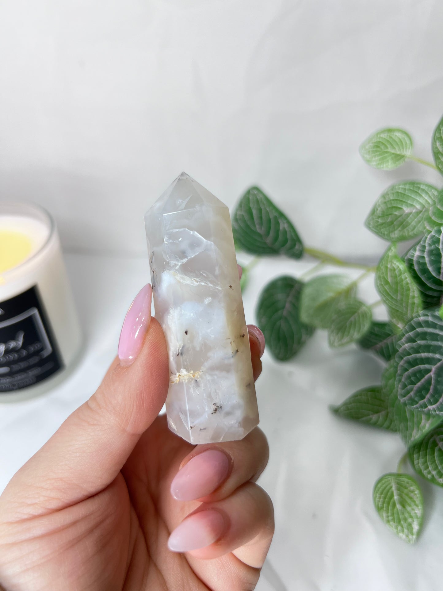 White Dendritic Agate