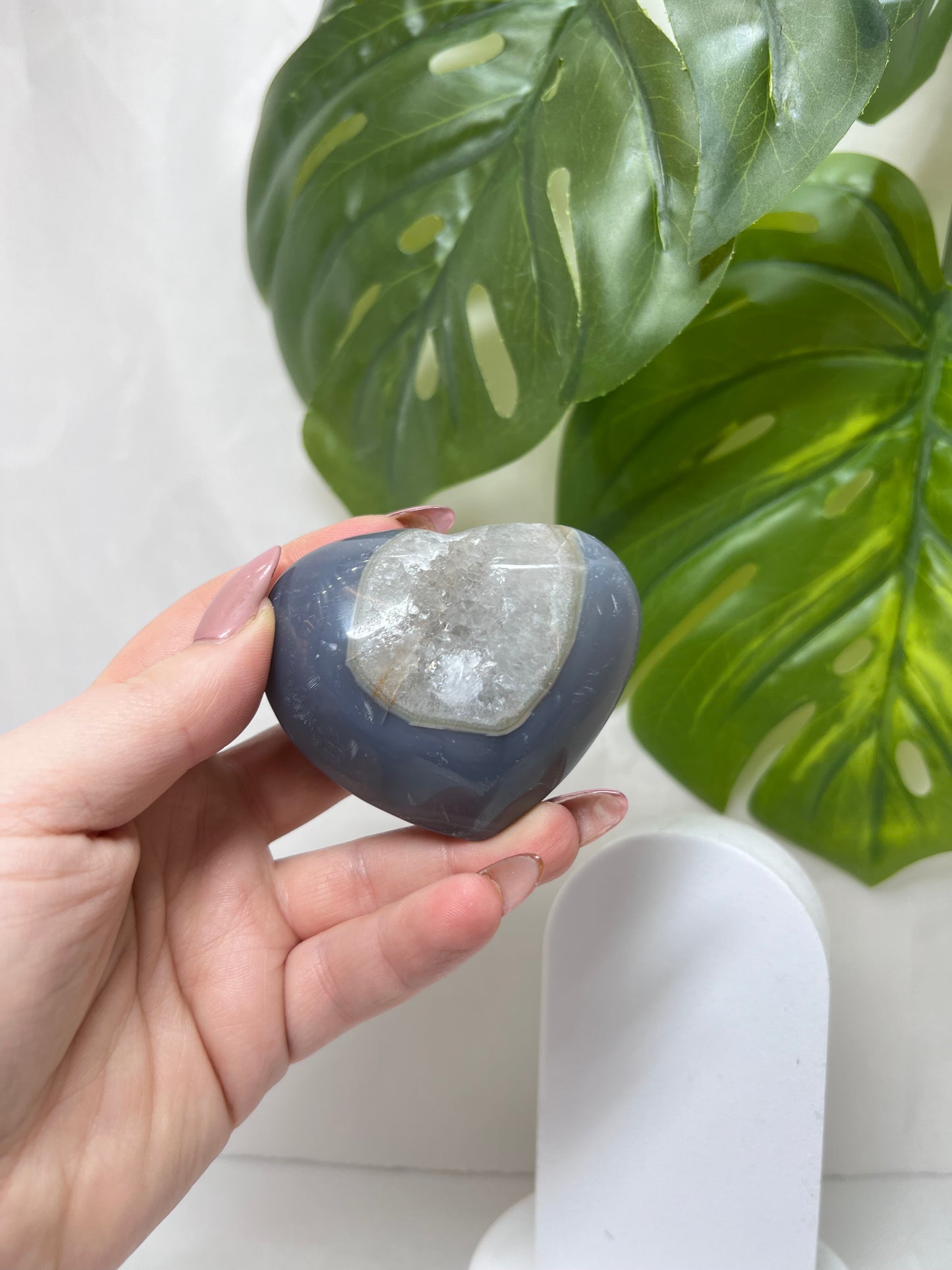 Amethyst Agate Druzy Heart