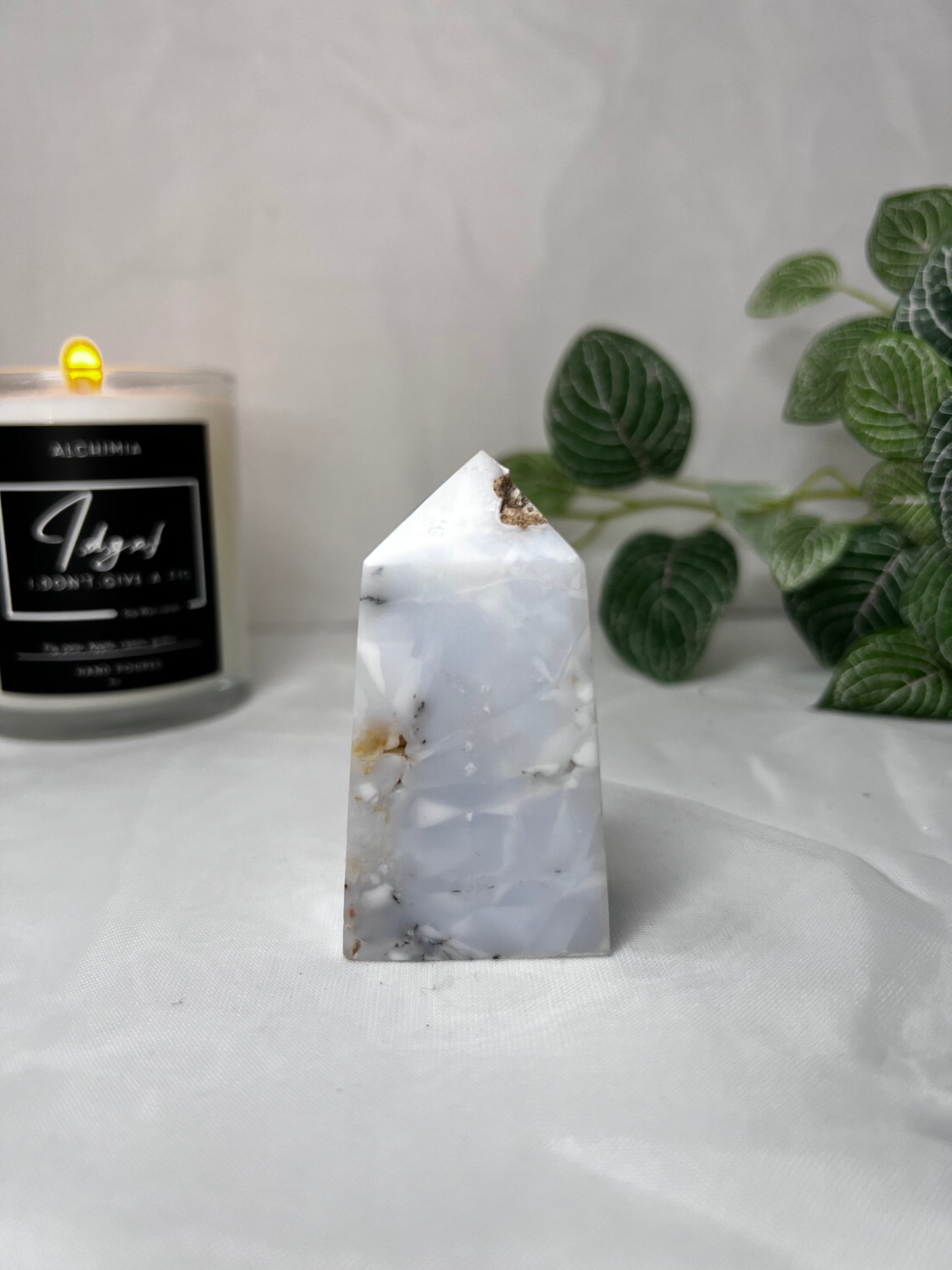 White Dendritic Agate Point