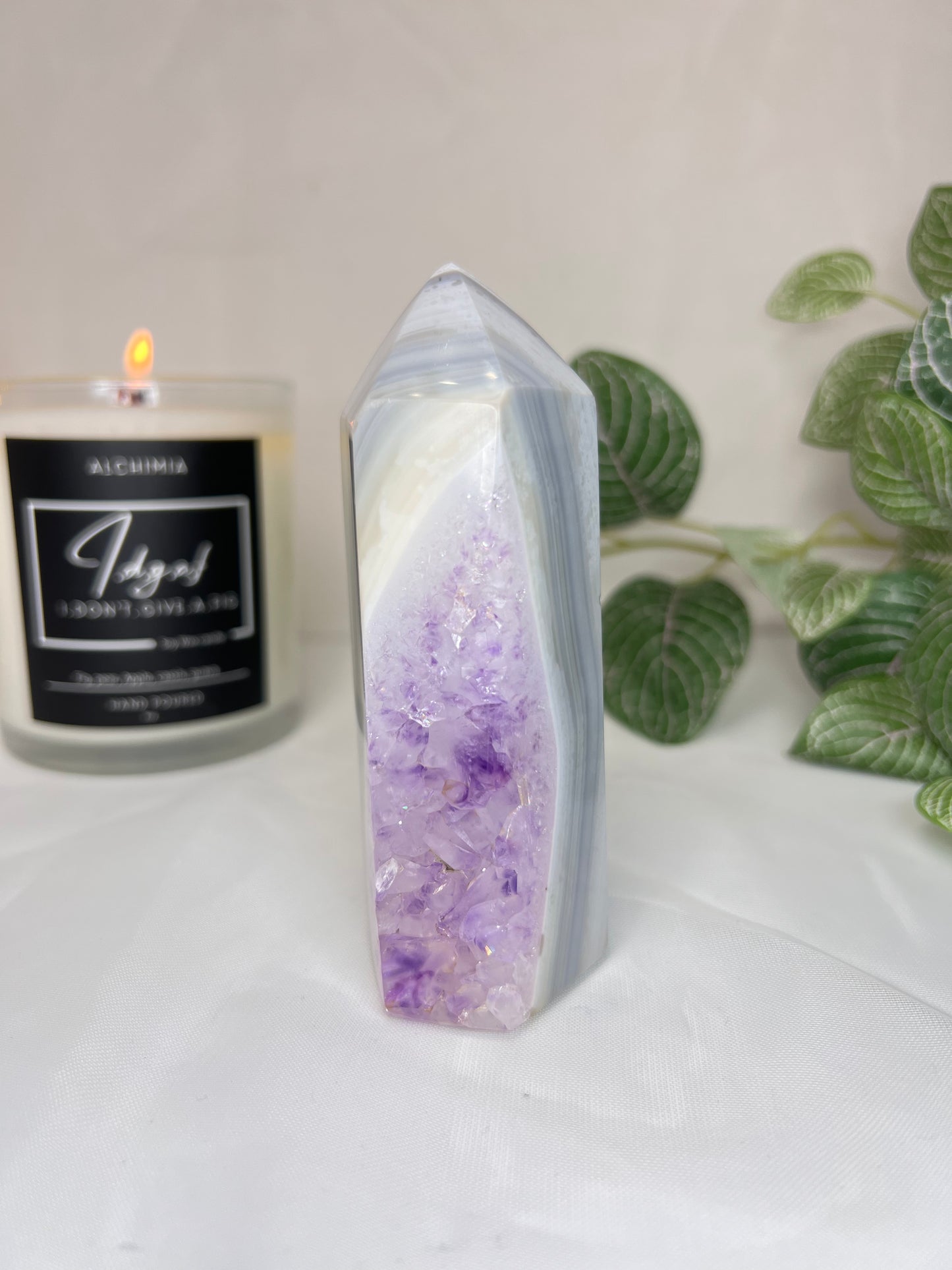 Blue lace agate with Amethyst *RARE*