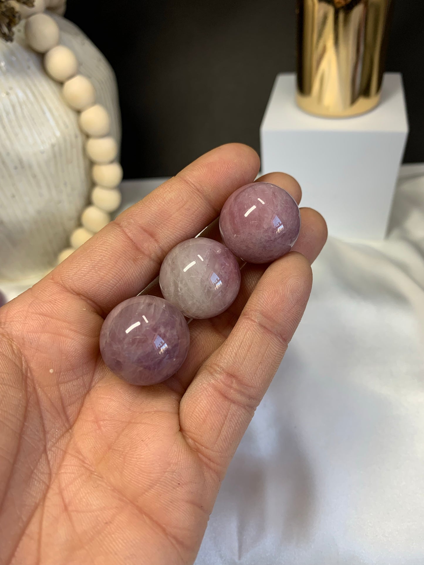 Purple rose quartz spheres *RARE*