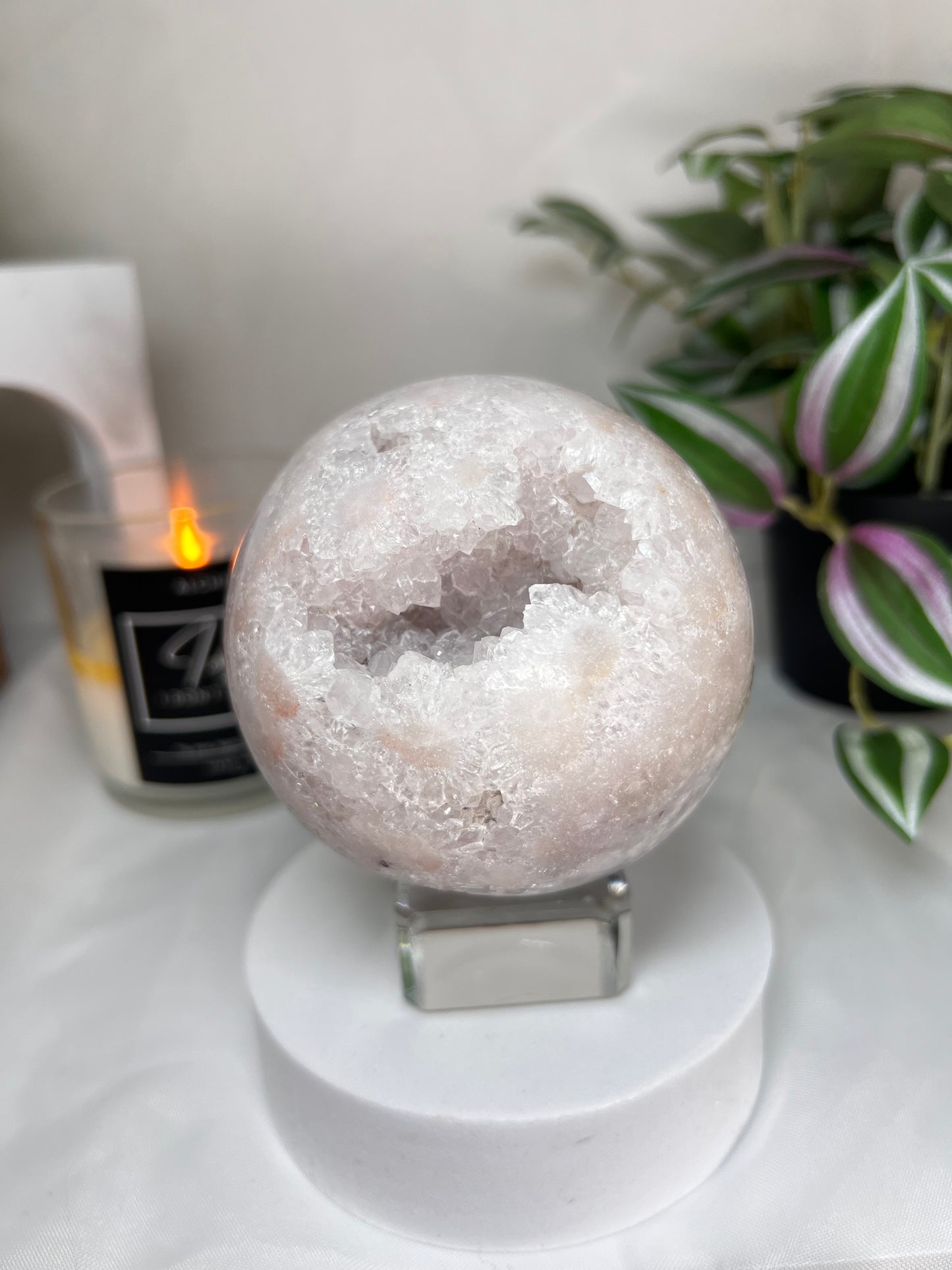 XL Pink Amethyst druzy sphere