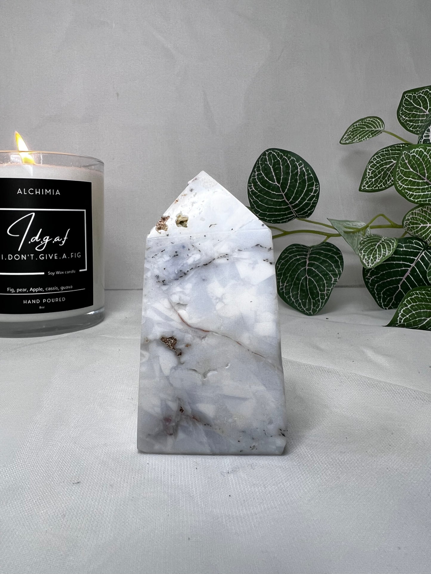 White Dendritic Agate Point