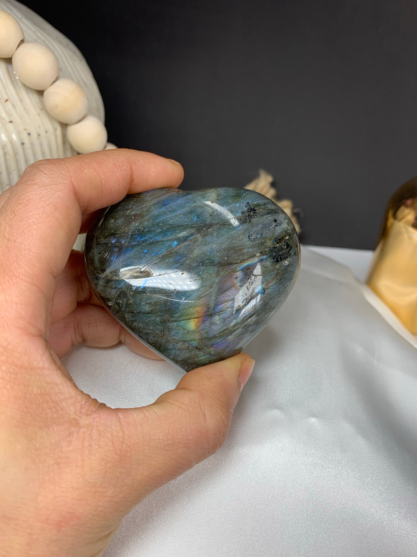Labradorite hearts