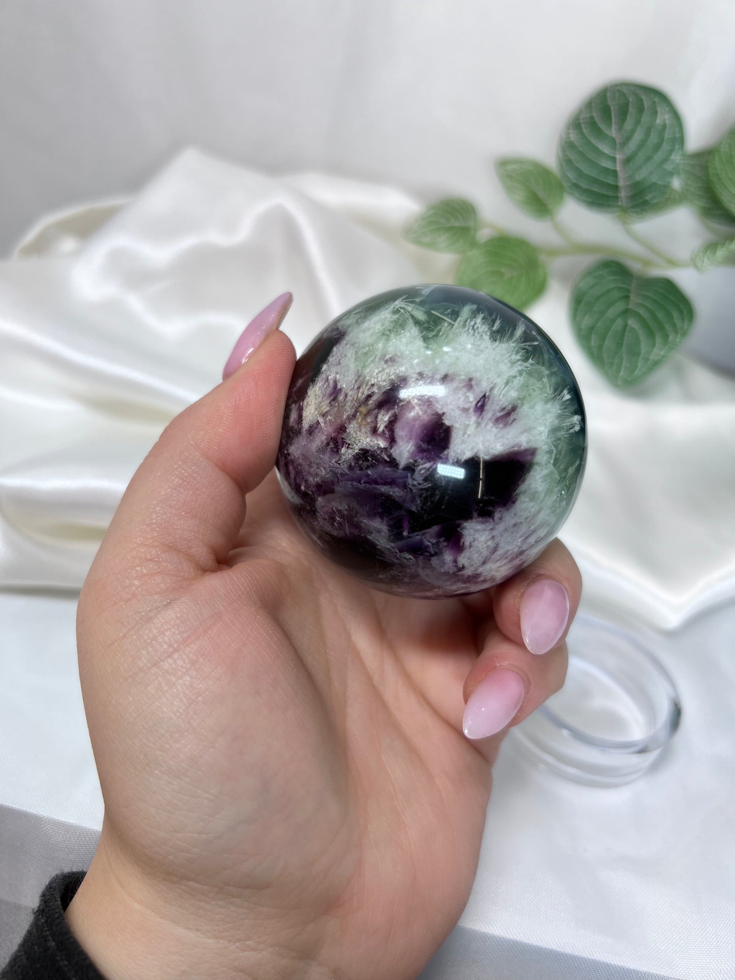 Snowflake Fluorite Sphere *RARE*