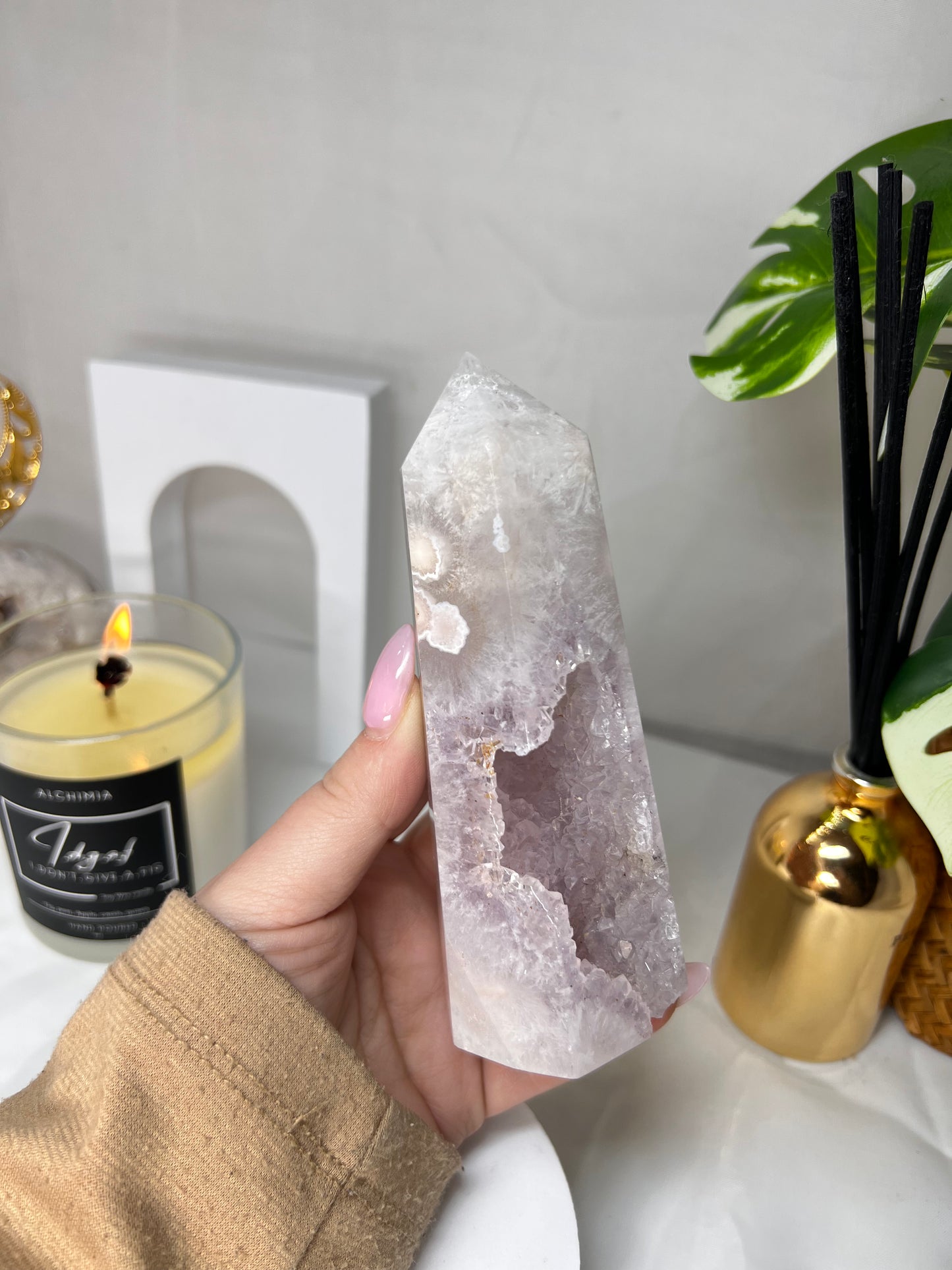 Amethyst Flower Agate Point