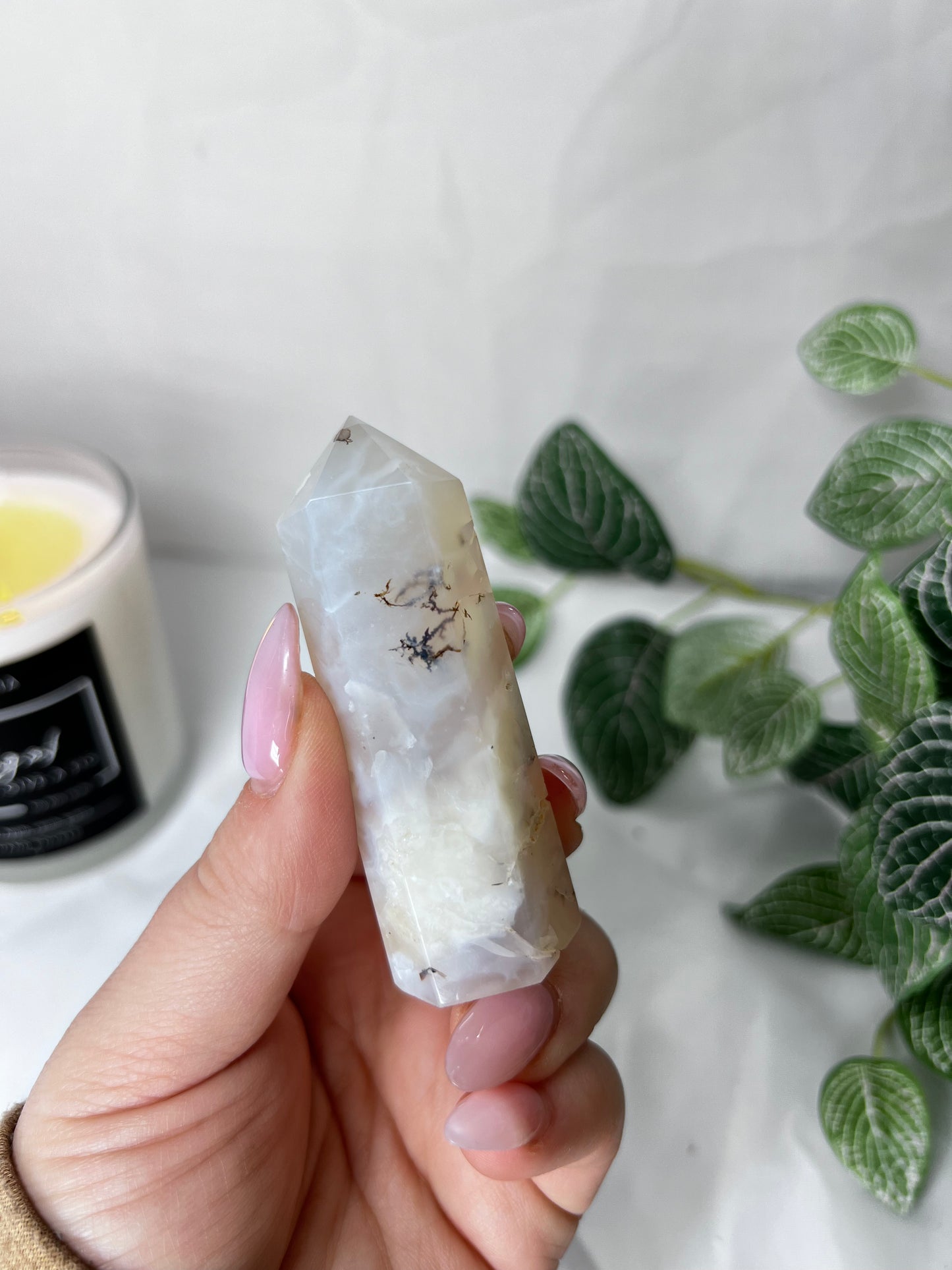 White Dendritic Agate