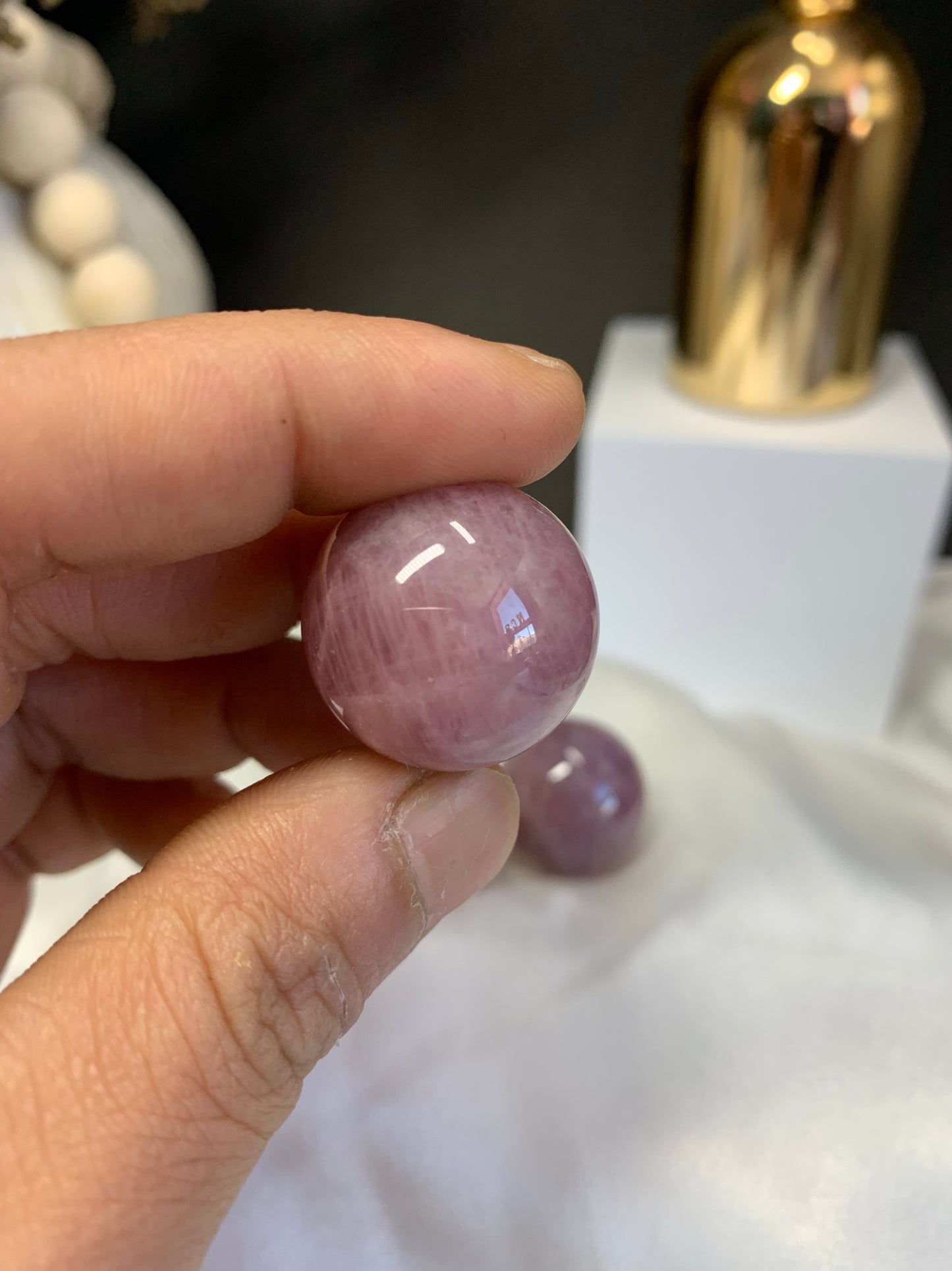 Purple rose quartz spheres *RARE*