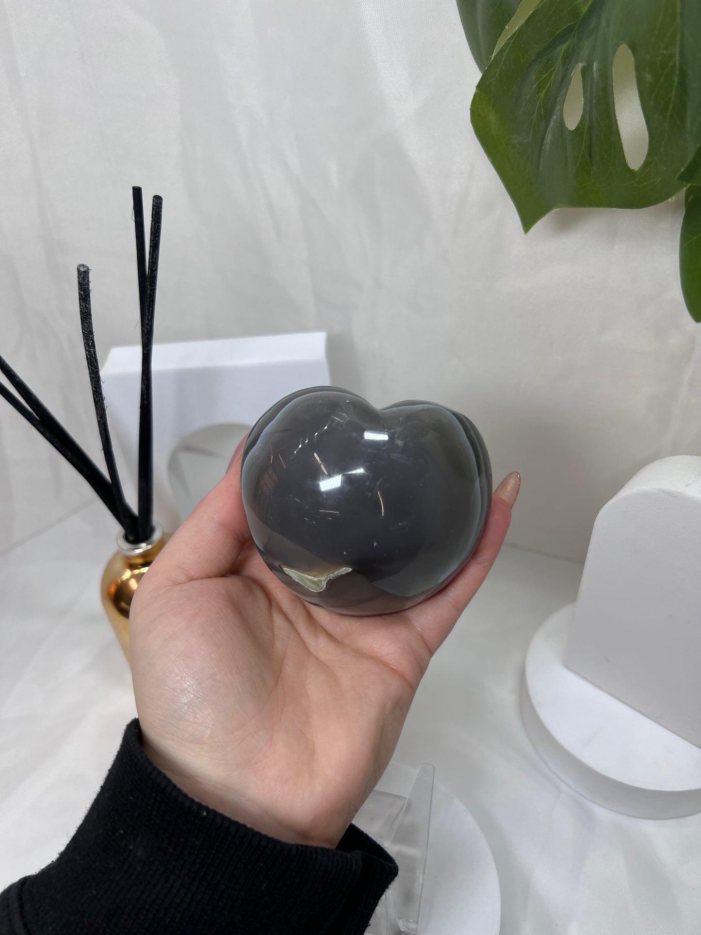 Amethyst Agate Heart with Sugar Druzy