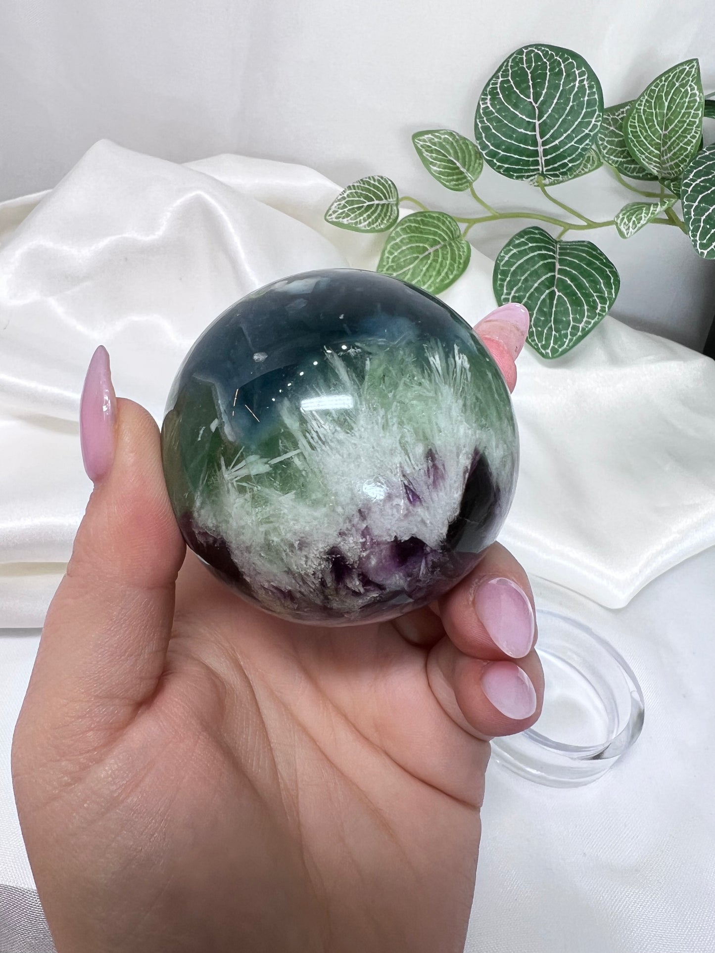 Snowflake Fluorite Sphere *RARE*