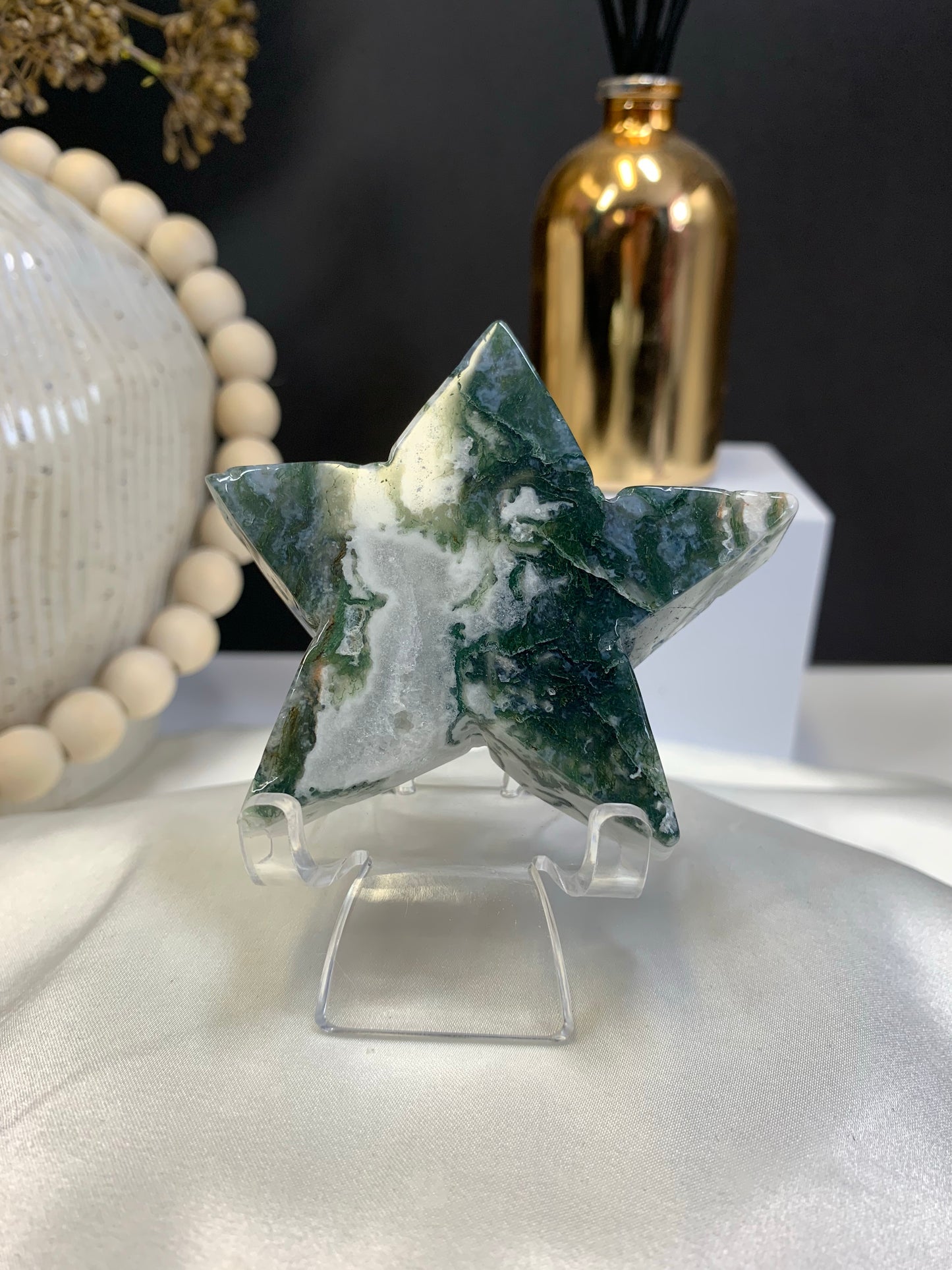 Moss agate star