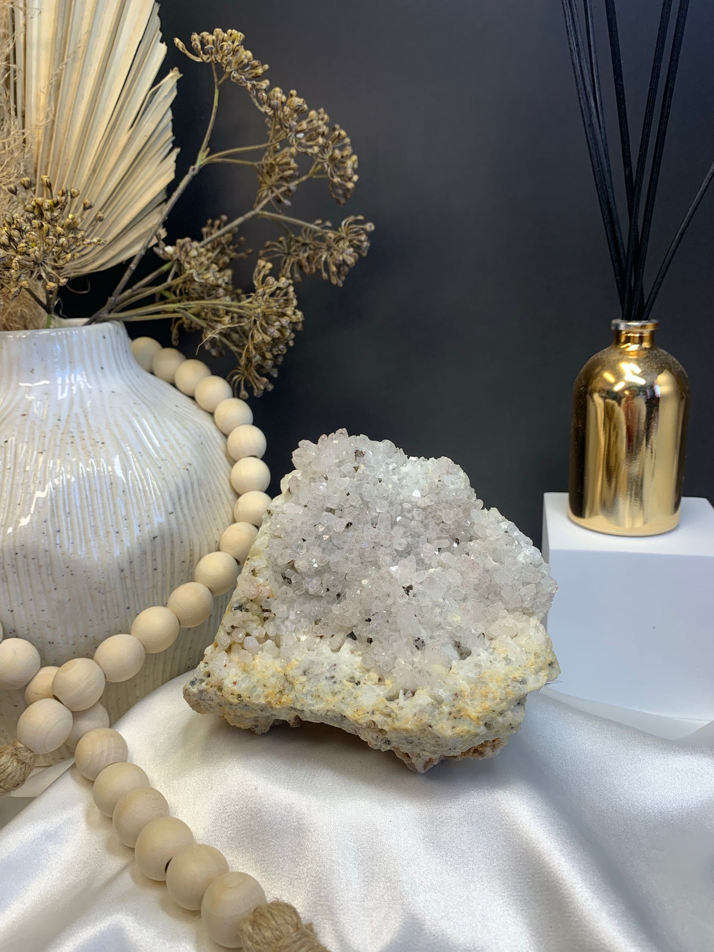 Clear quartz with pyrite