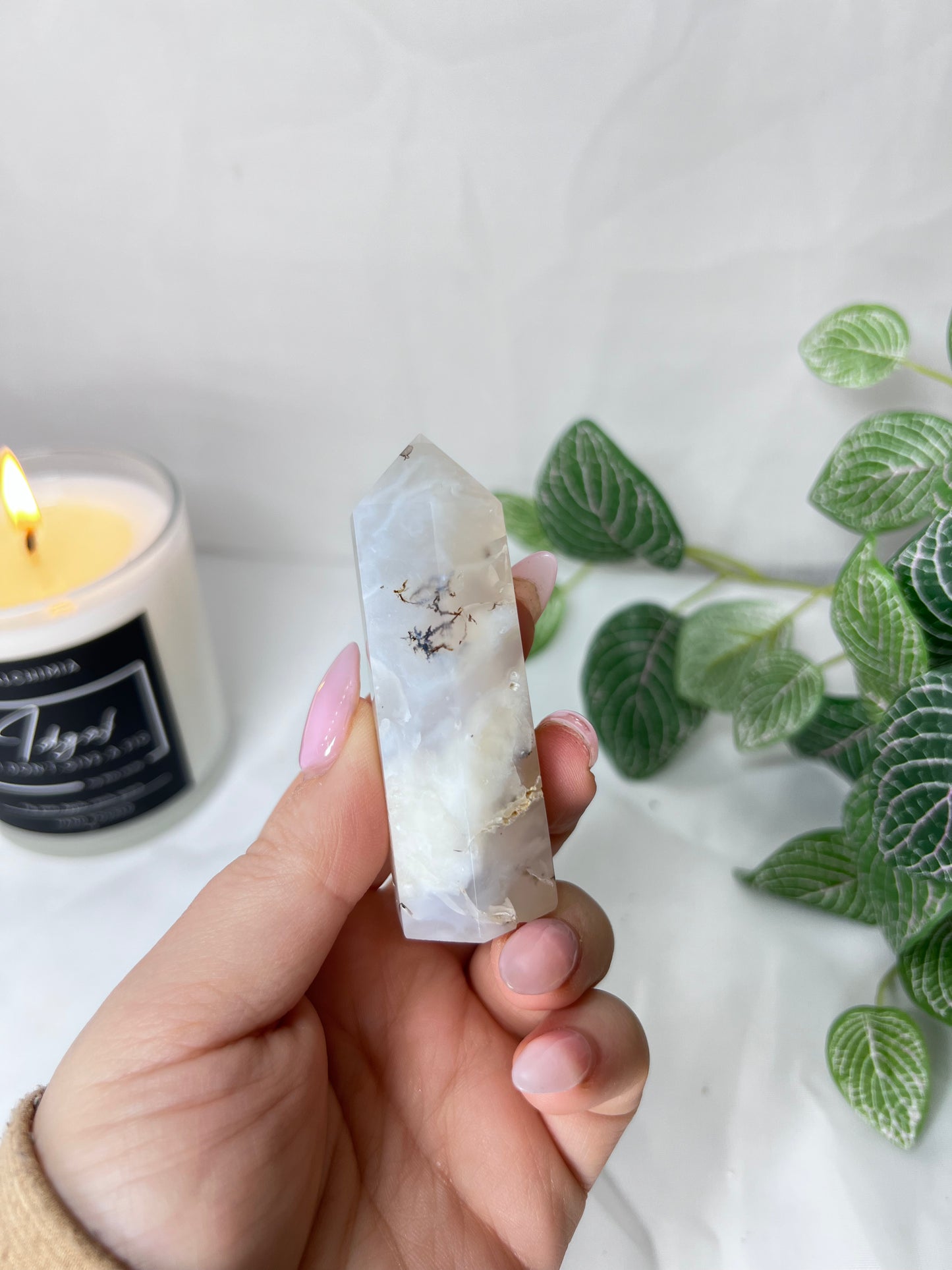 White Dendritic Agate