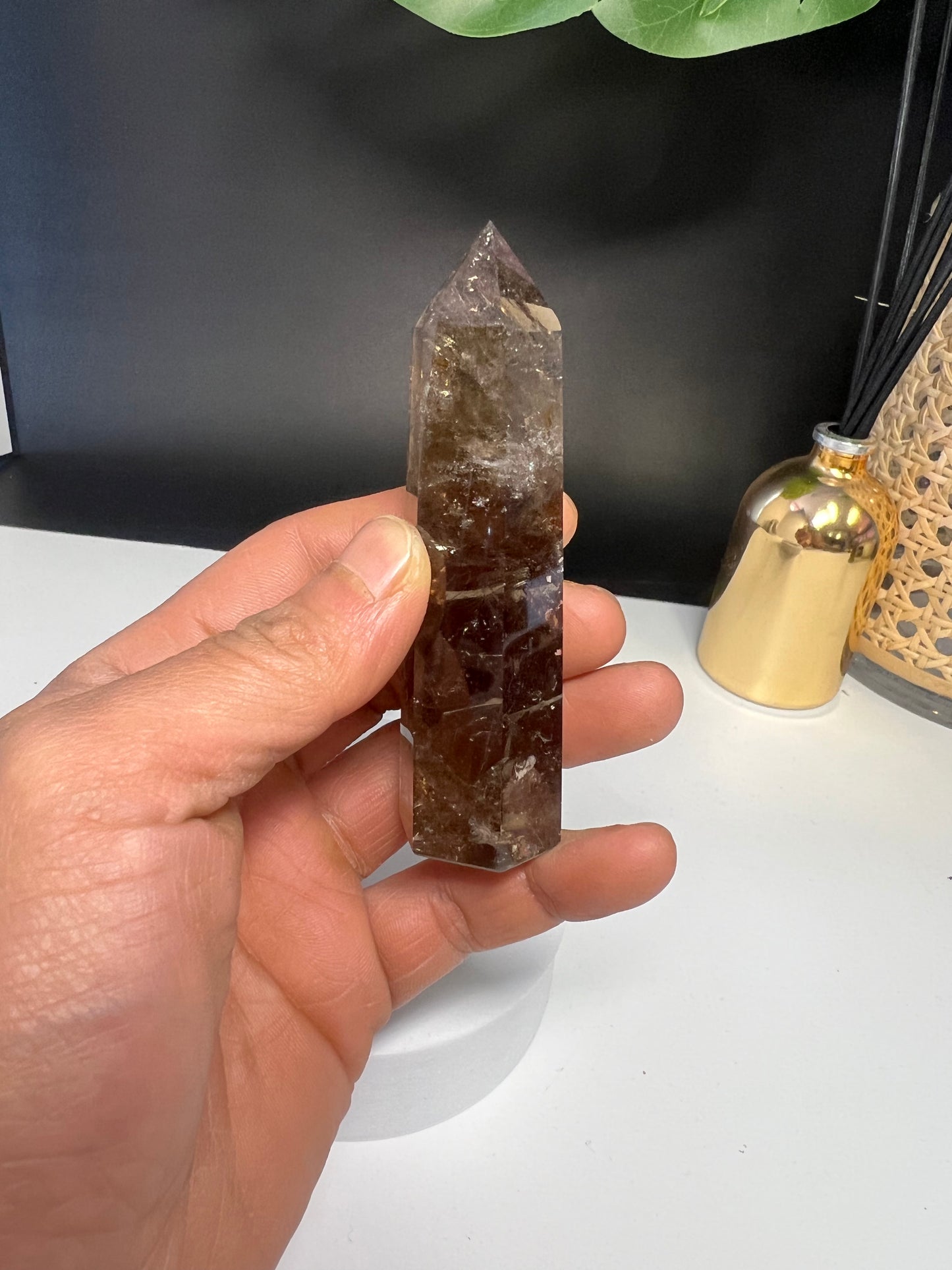 Smoky quartz tower