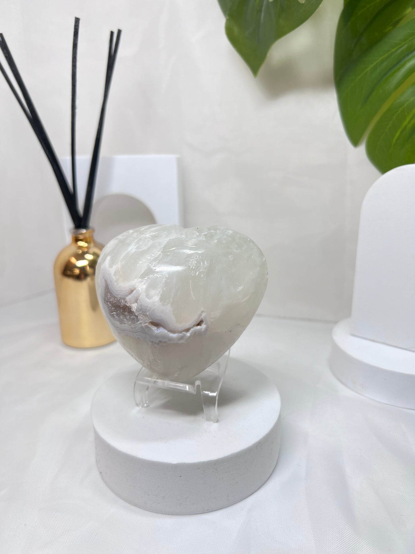 XXL Amethyst Agate Druzy Heart