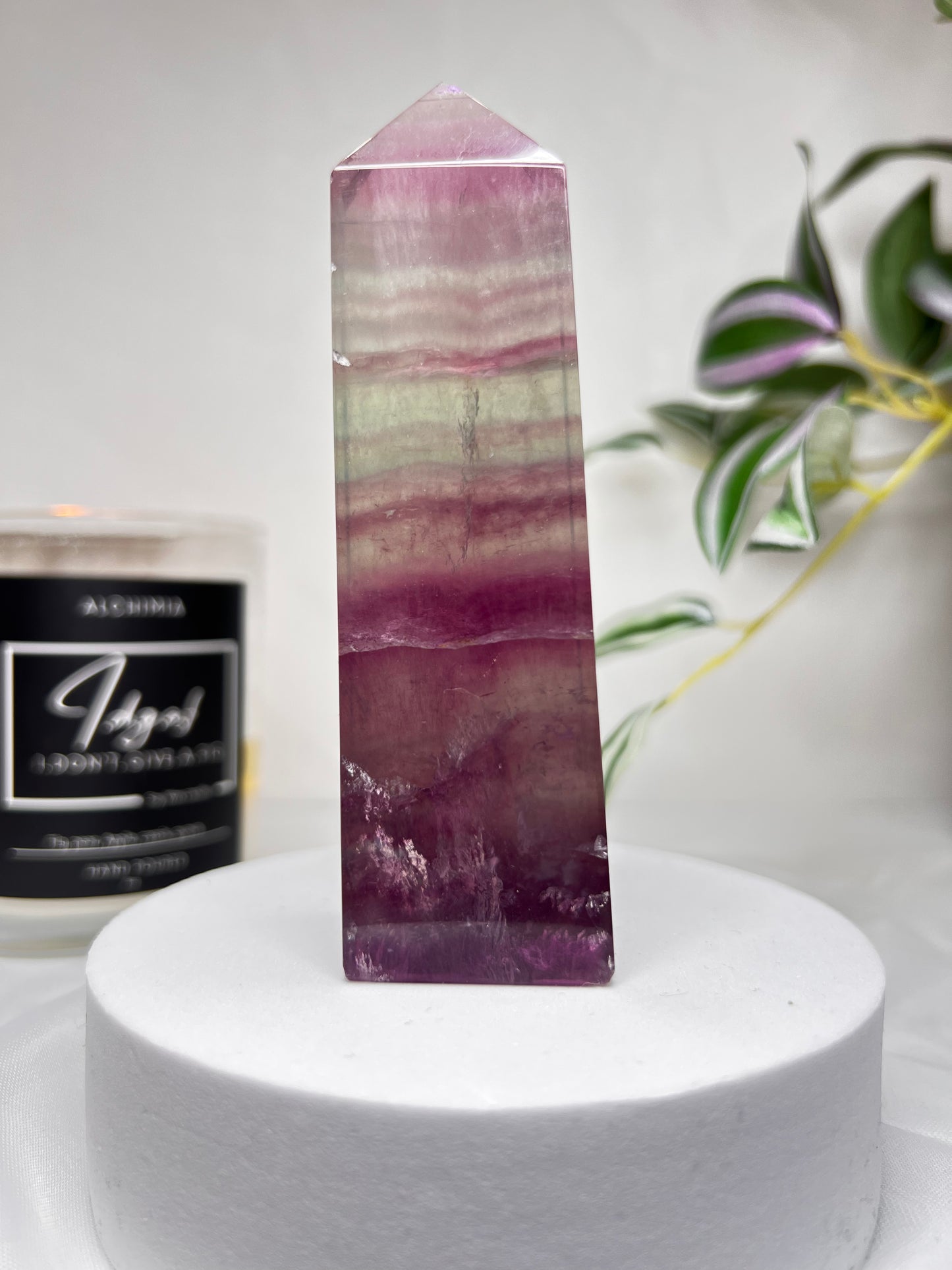 Watermelon Fluorite Tower