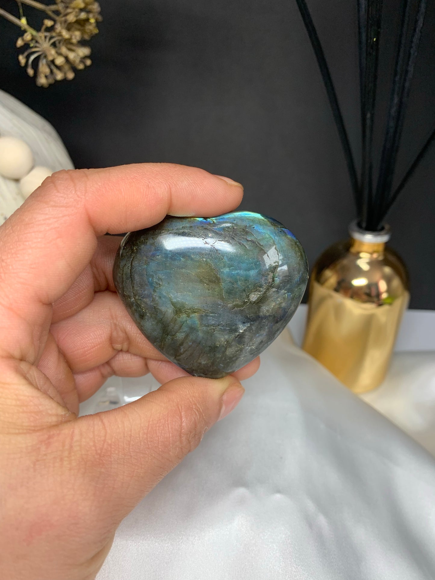 Labradorite hearts