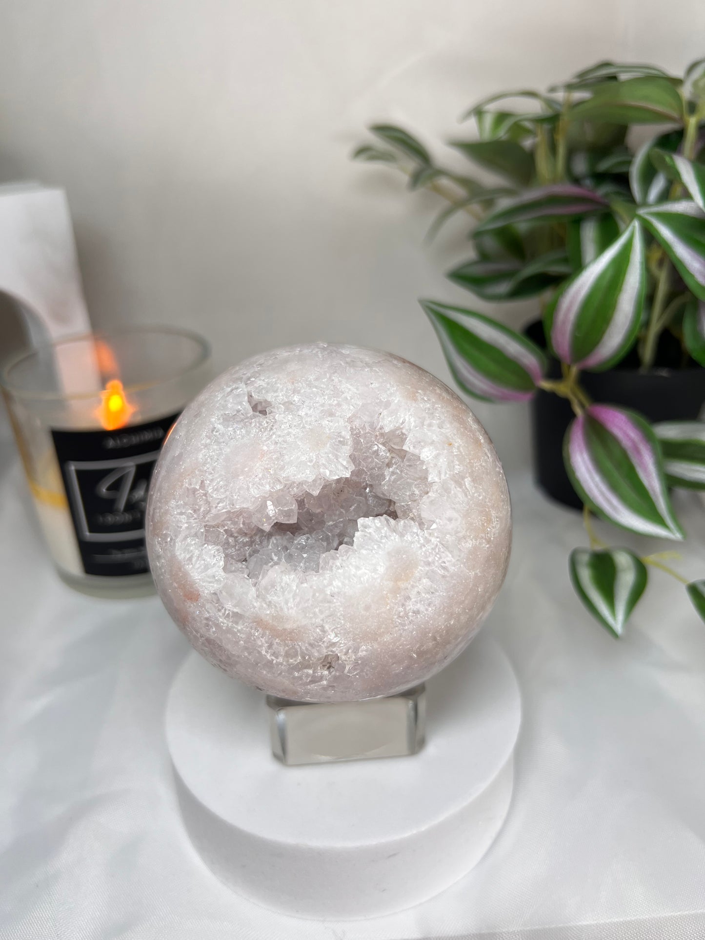 XL Pink Amethyst druzy sphere