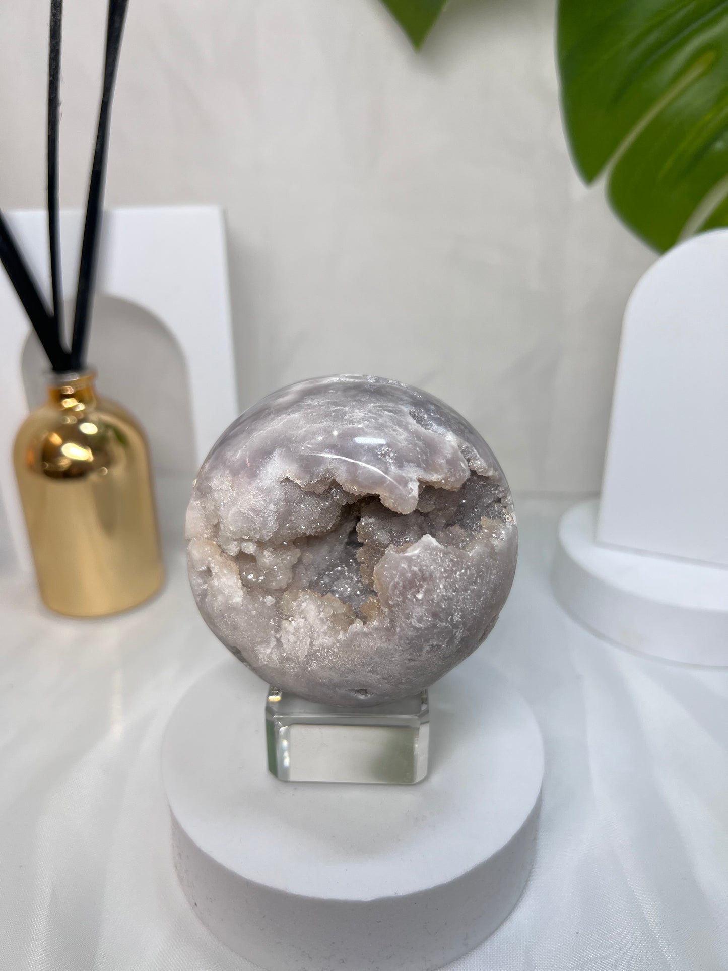 Flower Agate Amethyst Sphere *RARE*