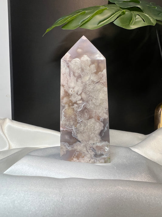 Flower agate tower 4”