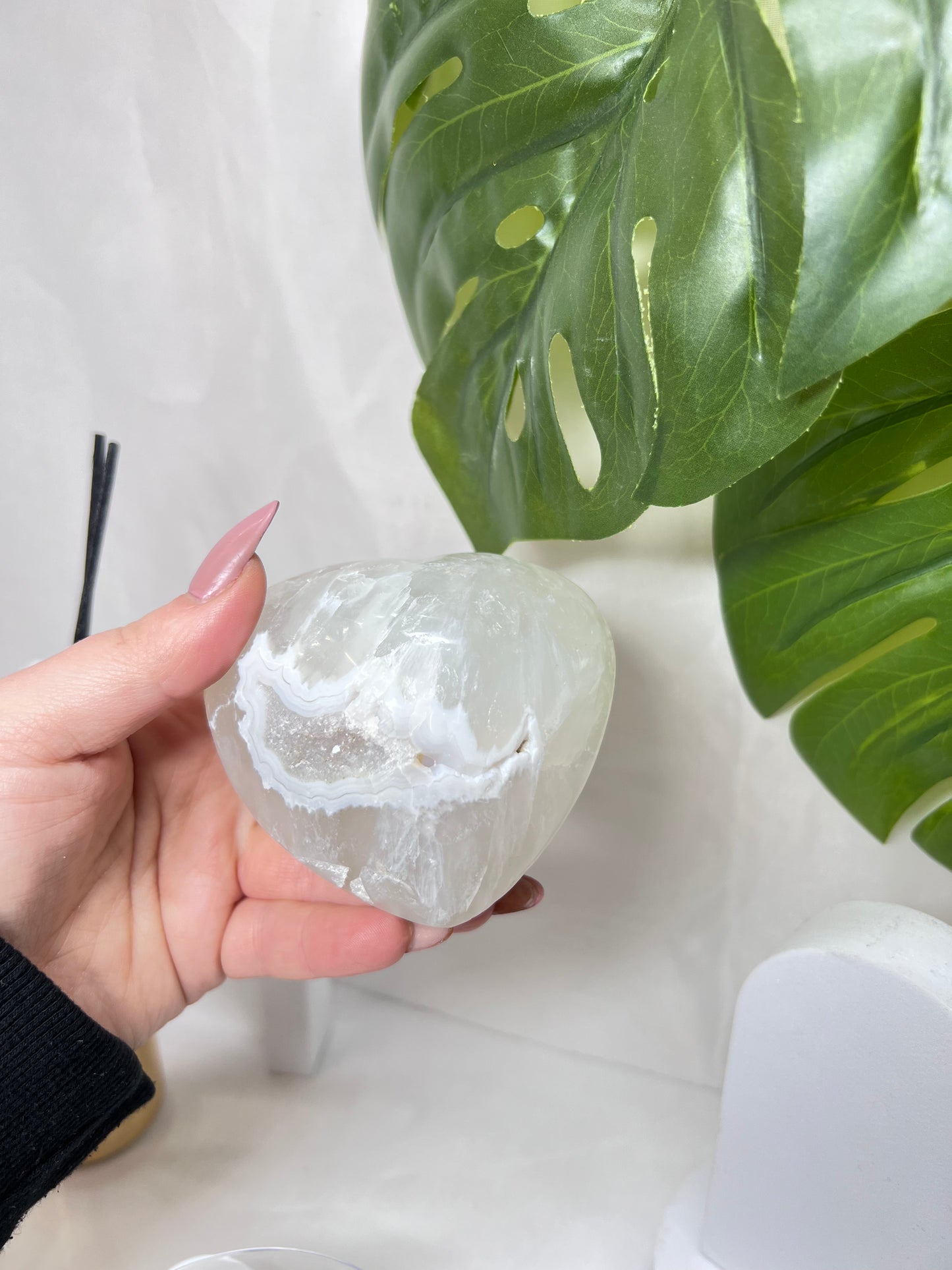 XXL Amethyst Agate Druzy Heart